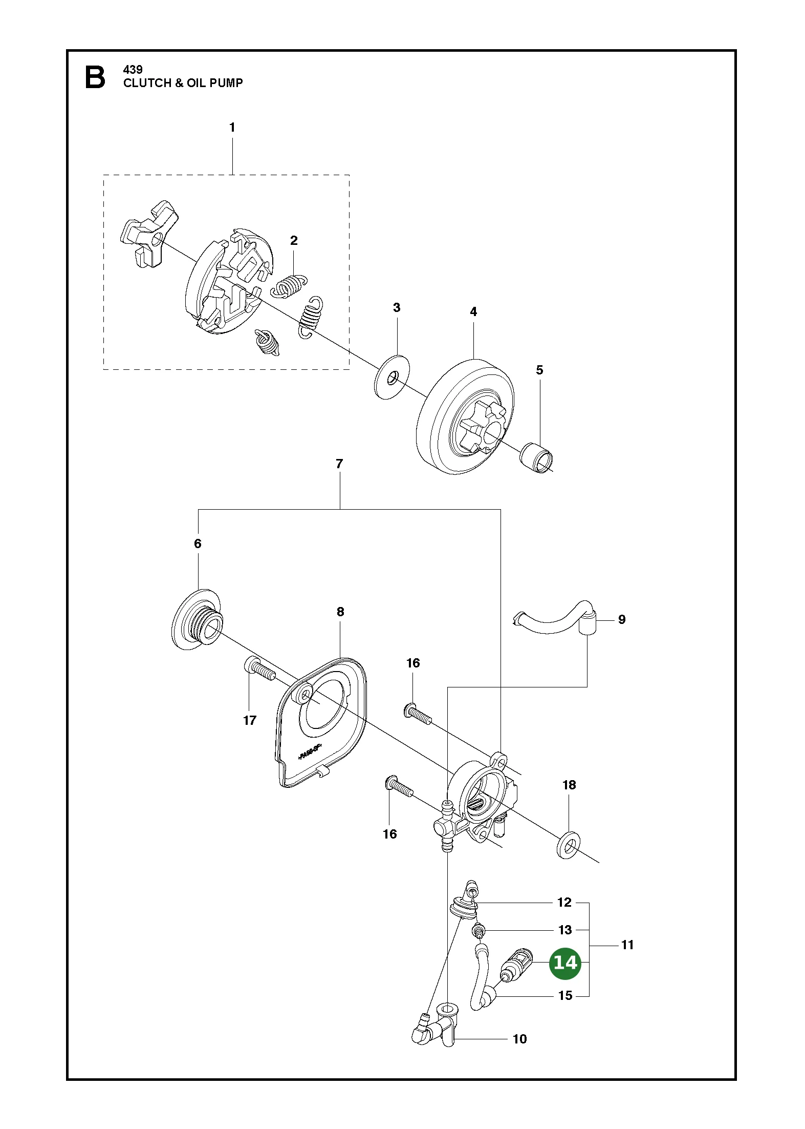 Filter f&uuml;r Husqvarna Motors&auml;gen 439, T435, 543...