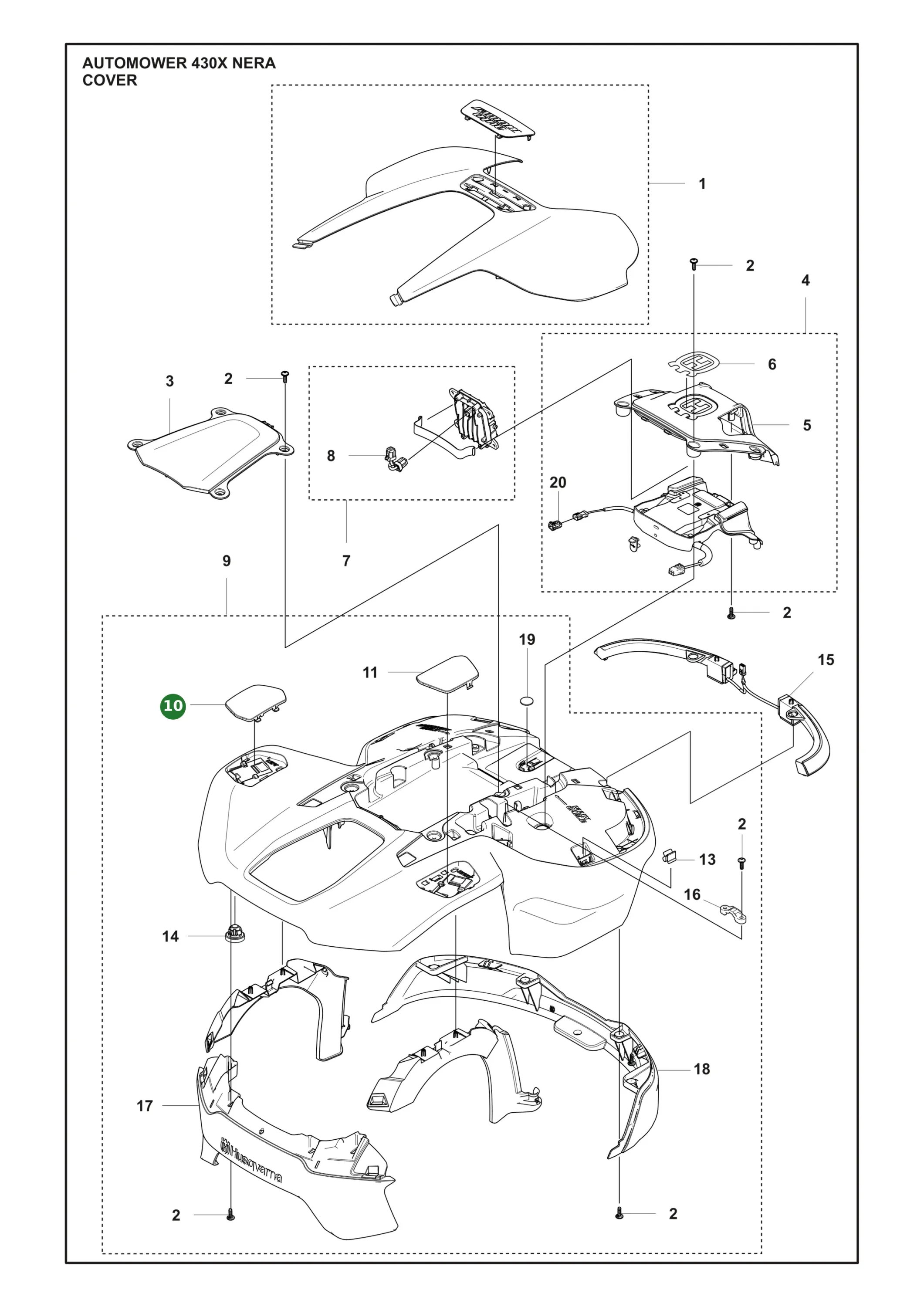Original Husqvarna Abdeckung Radb&uuml;rste links...