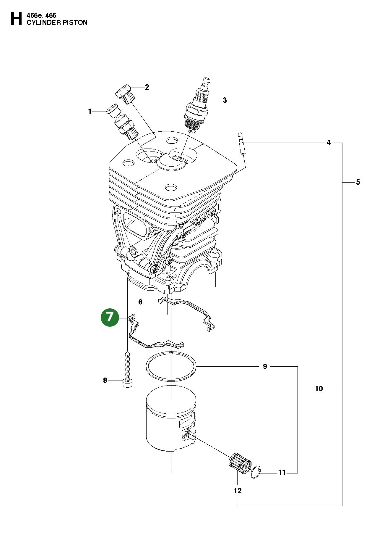 Dichtung f&uuml;r Husqvarna Motors&auml;gen 461, 455...