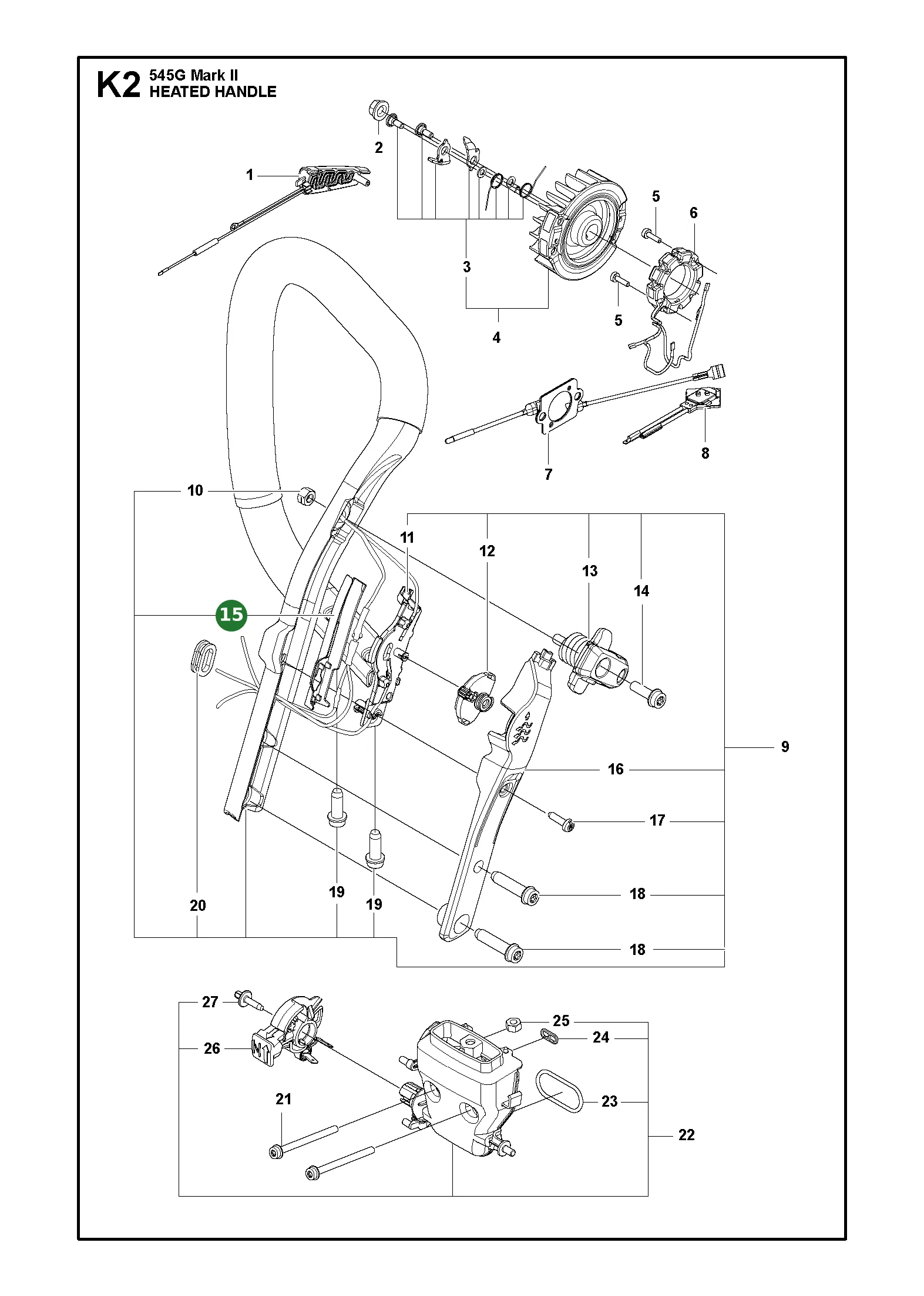 Schutz f&uuml;r Husqvarna Motors&auml;gen 545 II, 545G...