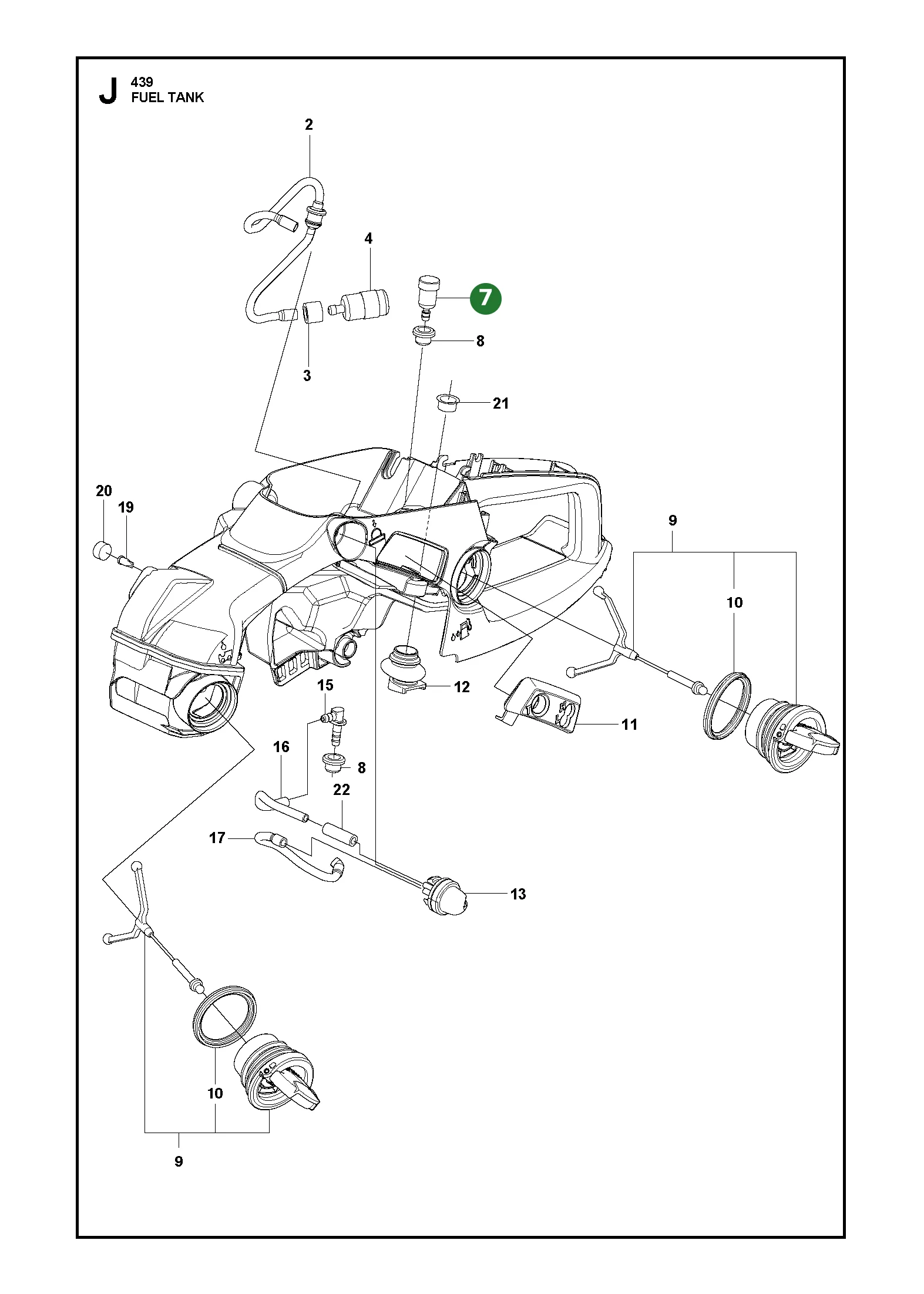 Entl&uuml;ftung f&uuml;r Husqvarna Motors&auml;gen 439,...