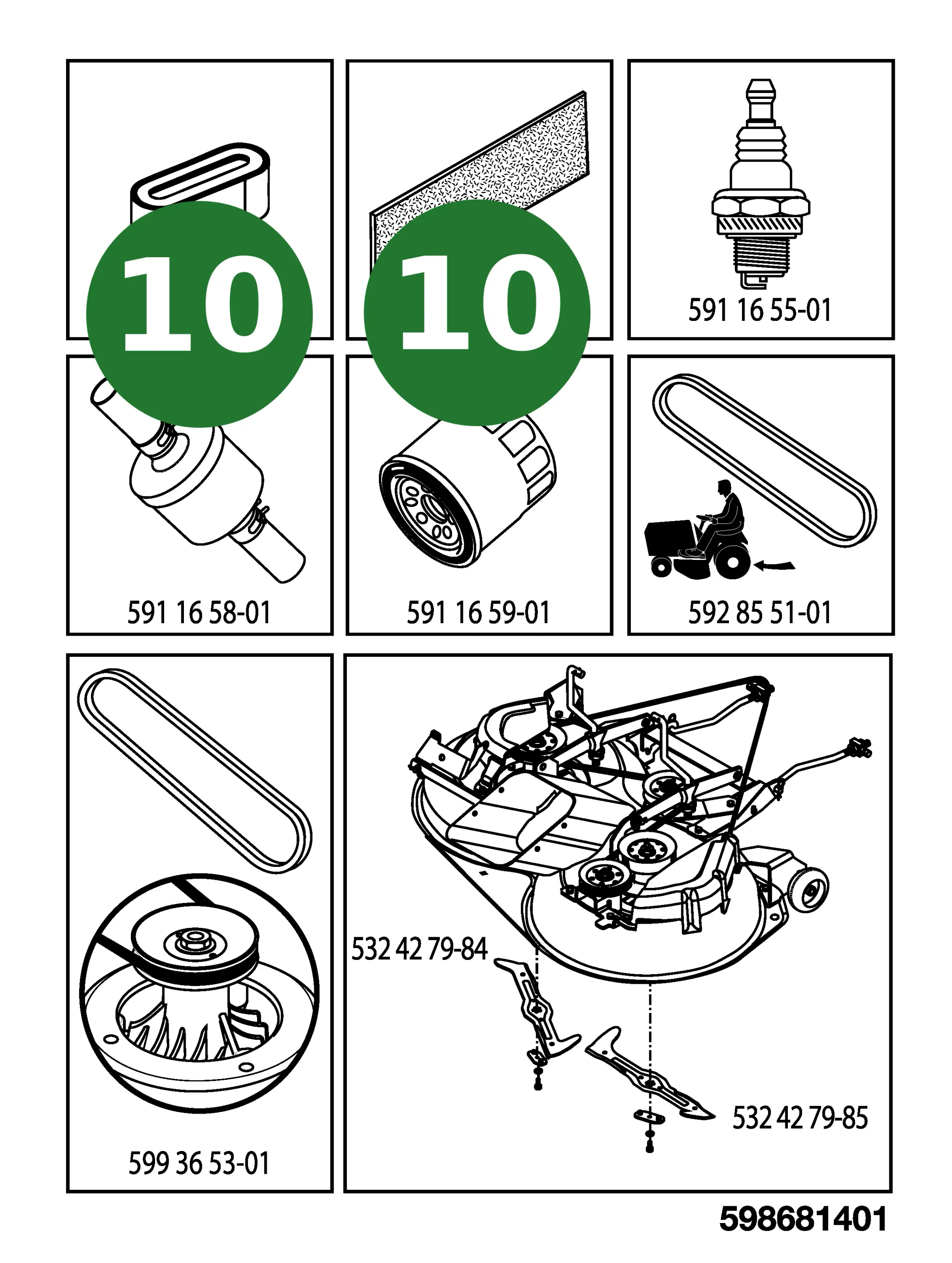 Luftfilter f&uuml;r Husqvarna Aufsitzrasenm&auml;her TC...
