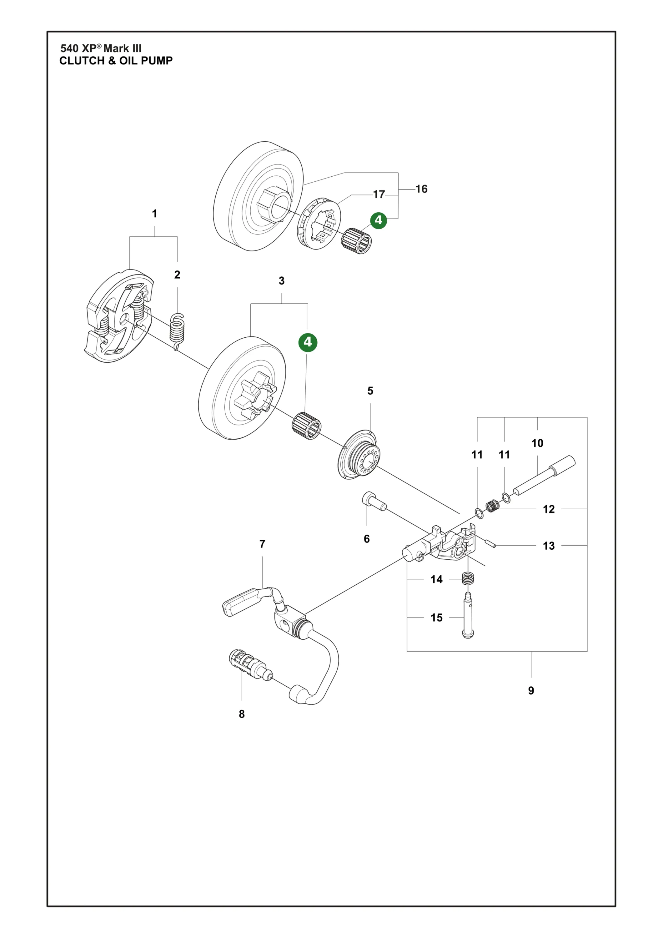Nadellager f&uuml;r Husqvarna Motors&auml;gen 333, 336,...