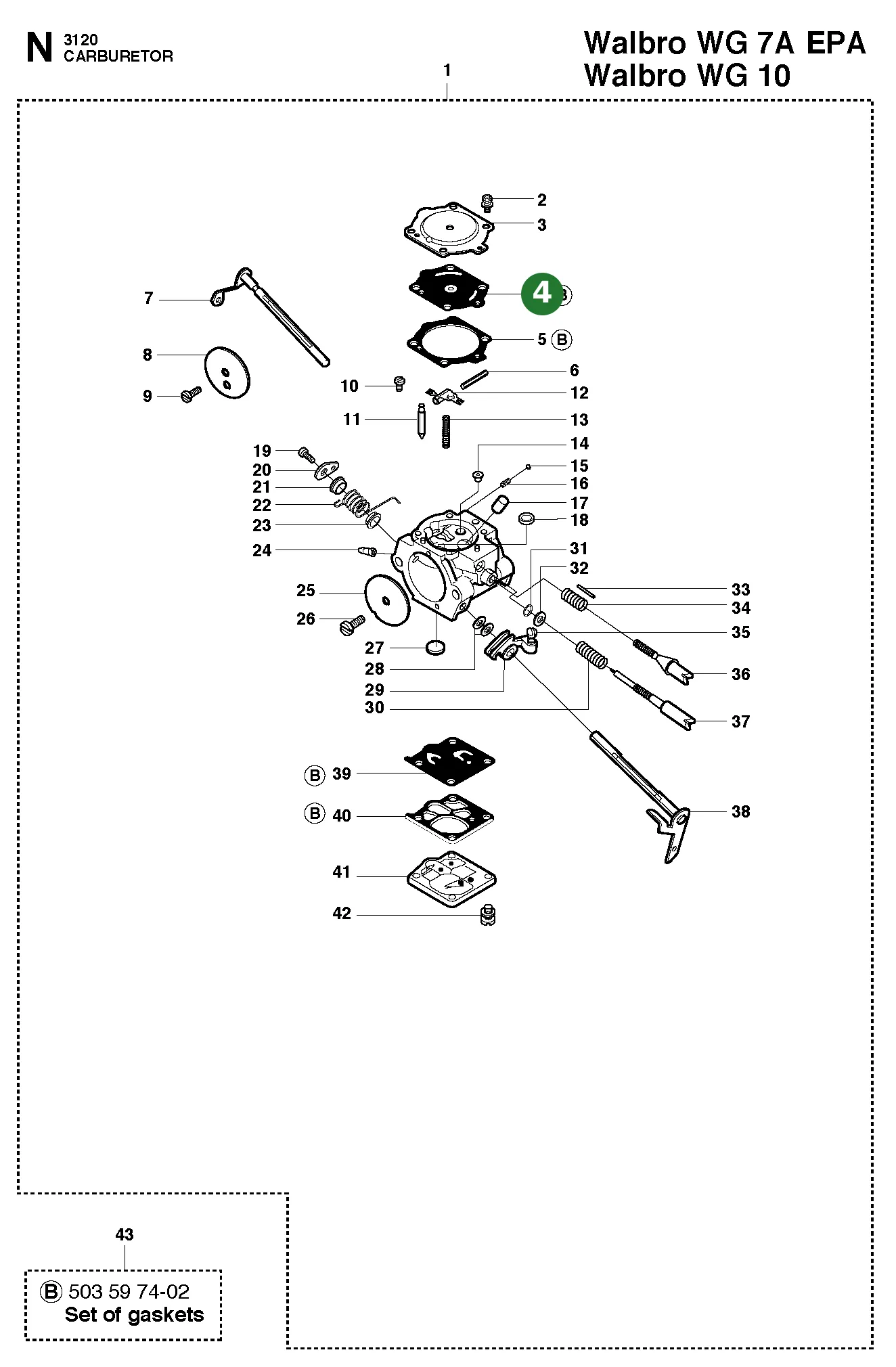 Dichtung f&uuml;r Husqvarna Motors&auml;gen 3120, 3120 XP