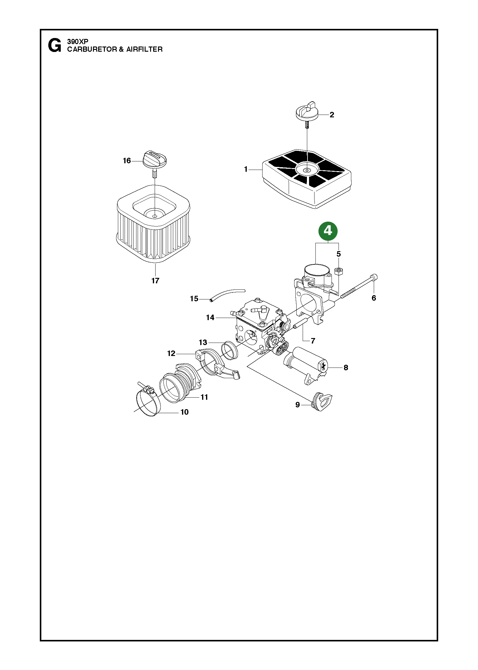 Filterhalter f&uuml;r Husqvarna Motors&auml;gen 385 XP,...