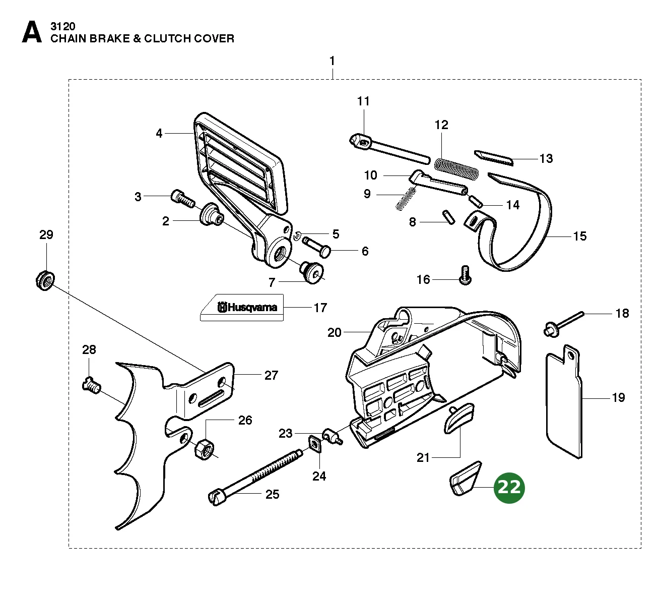 Kettenf&uuml;hrung f&uuml;r Husqvarna Motors&auml;gen...