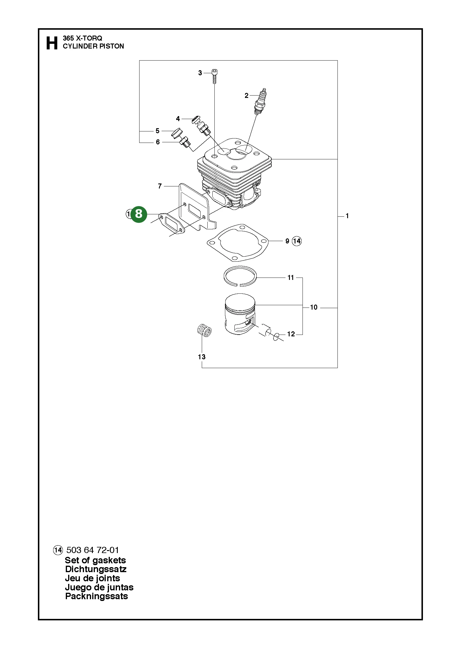 Dichtung f&uuml;r Husqvarna Motors&auml;gen