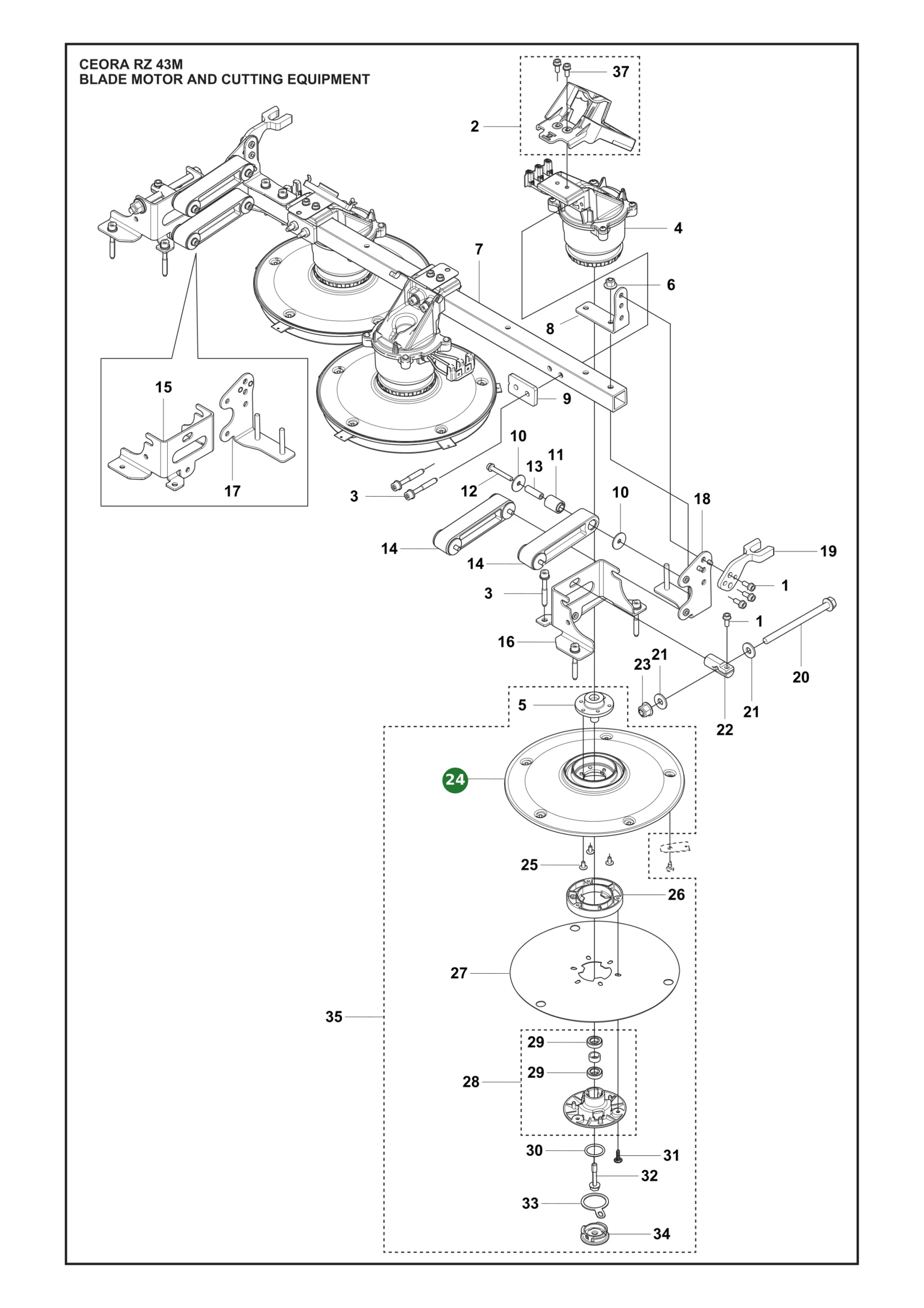 Original Husqvarna Messerscheibe f&uuml;r CEORA RZ 43M