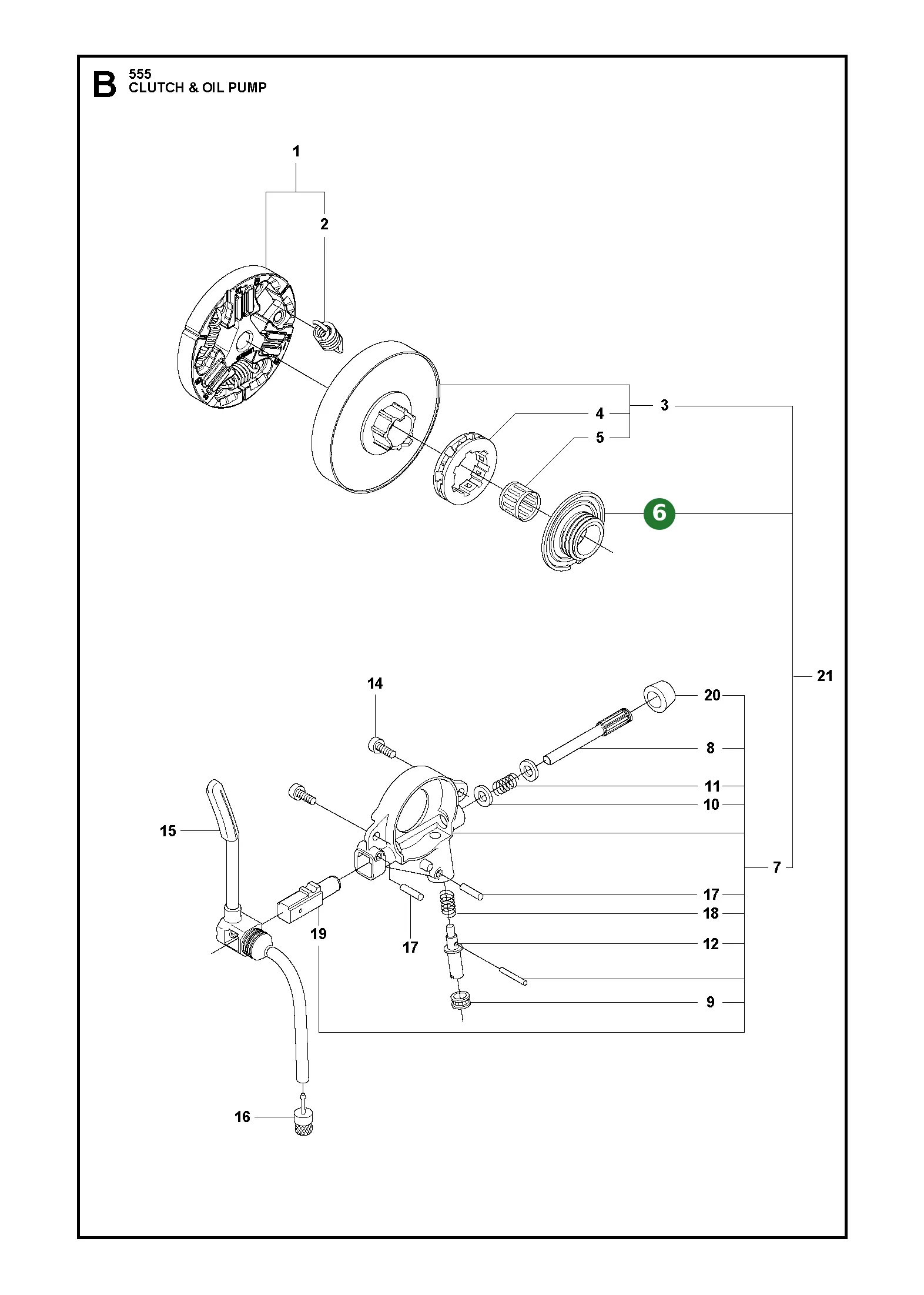 Schneckenrad f&uuml;r Husqvarna Motors&auml;gen 555, 560...