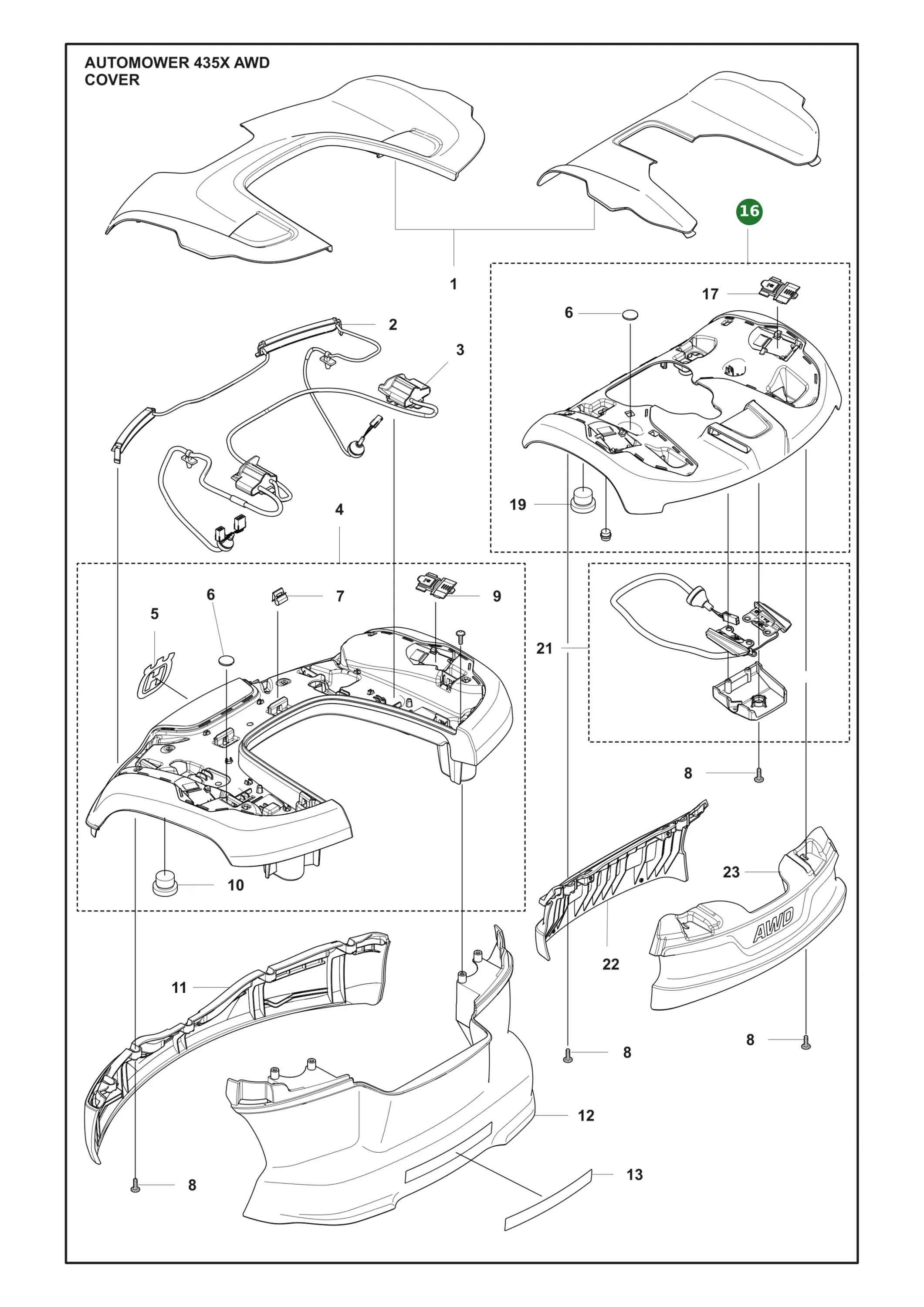 Original Husqvarna Abdeckung hinten f&uuml;r Automower...