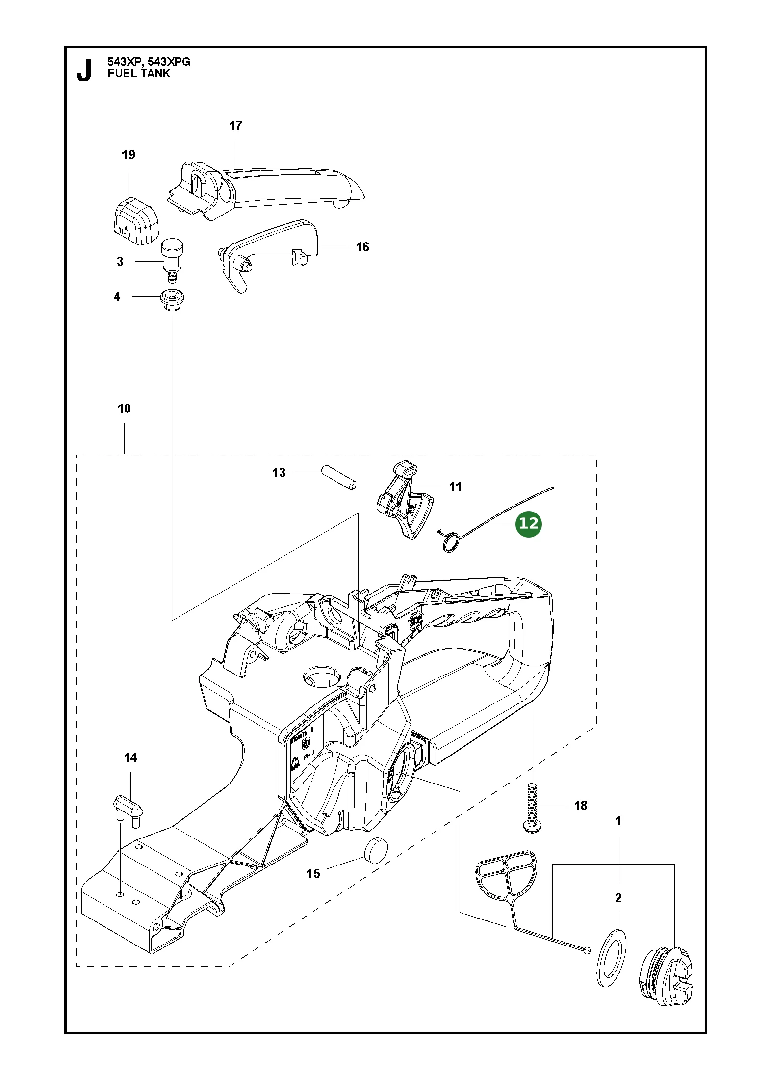 Feder f&uuml;r Husqvarna Motors&auml;gen 543 XP, 543 XP...