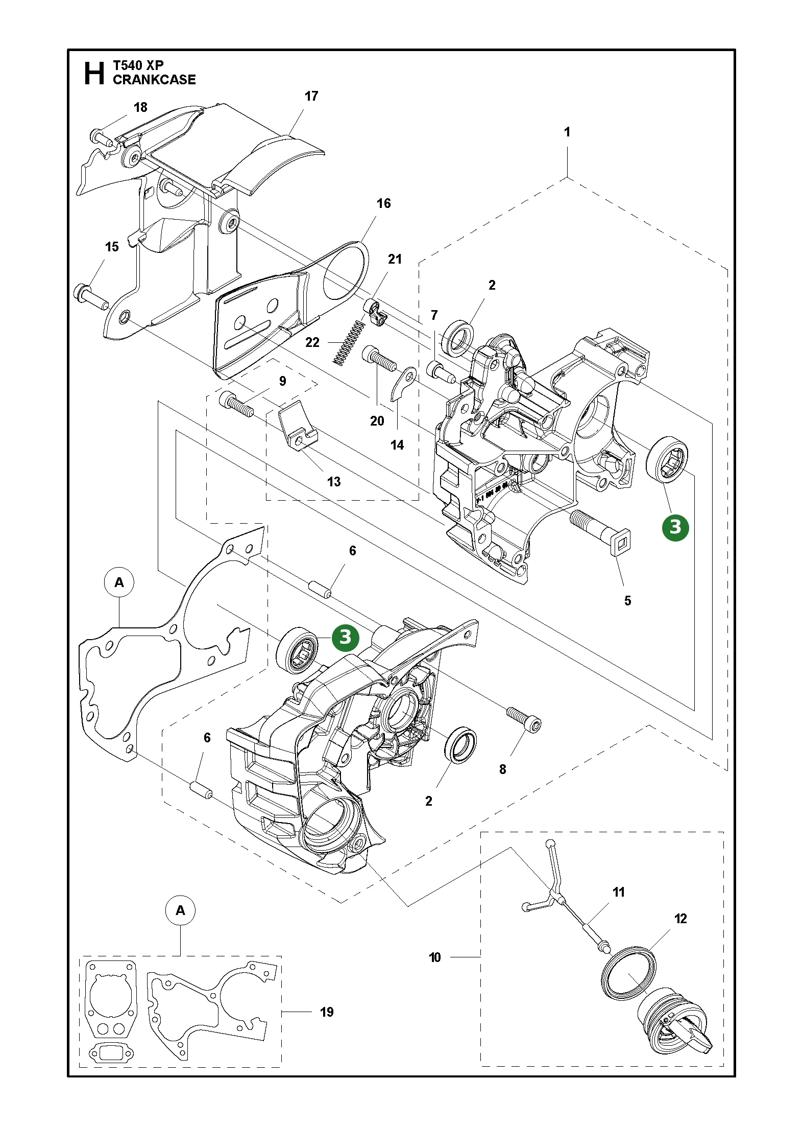 Rollenlager f&uuml;r Husqvarna Motors&auml;gen T540 XP,...