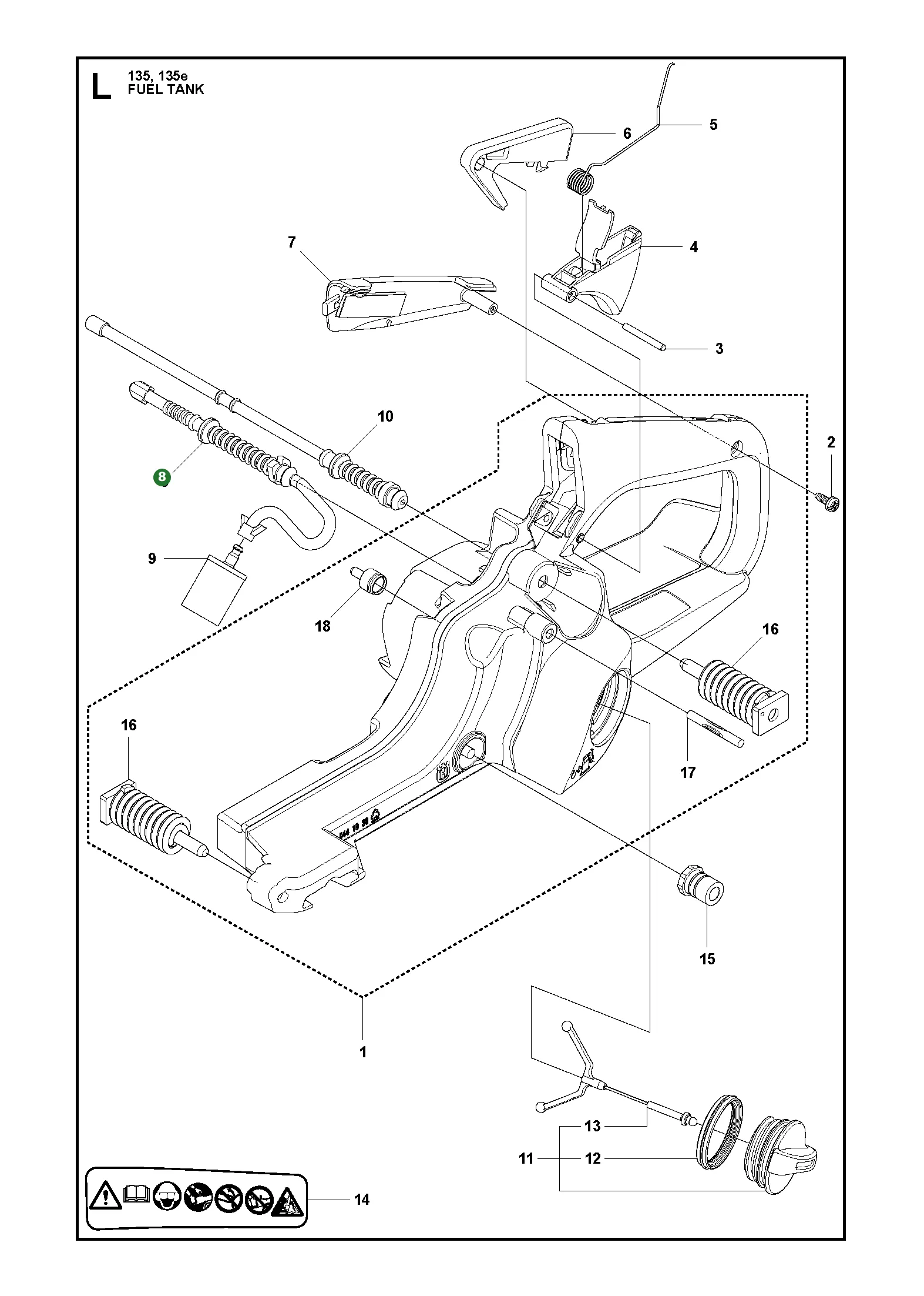 Kraftstoffschlauch f&uuml;r Husqvarna Motors&auml;gen