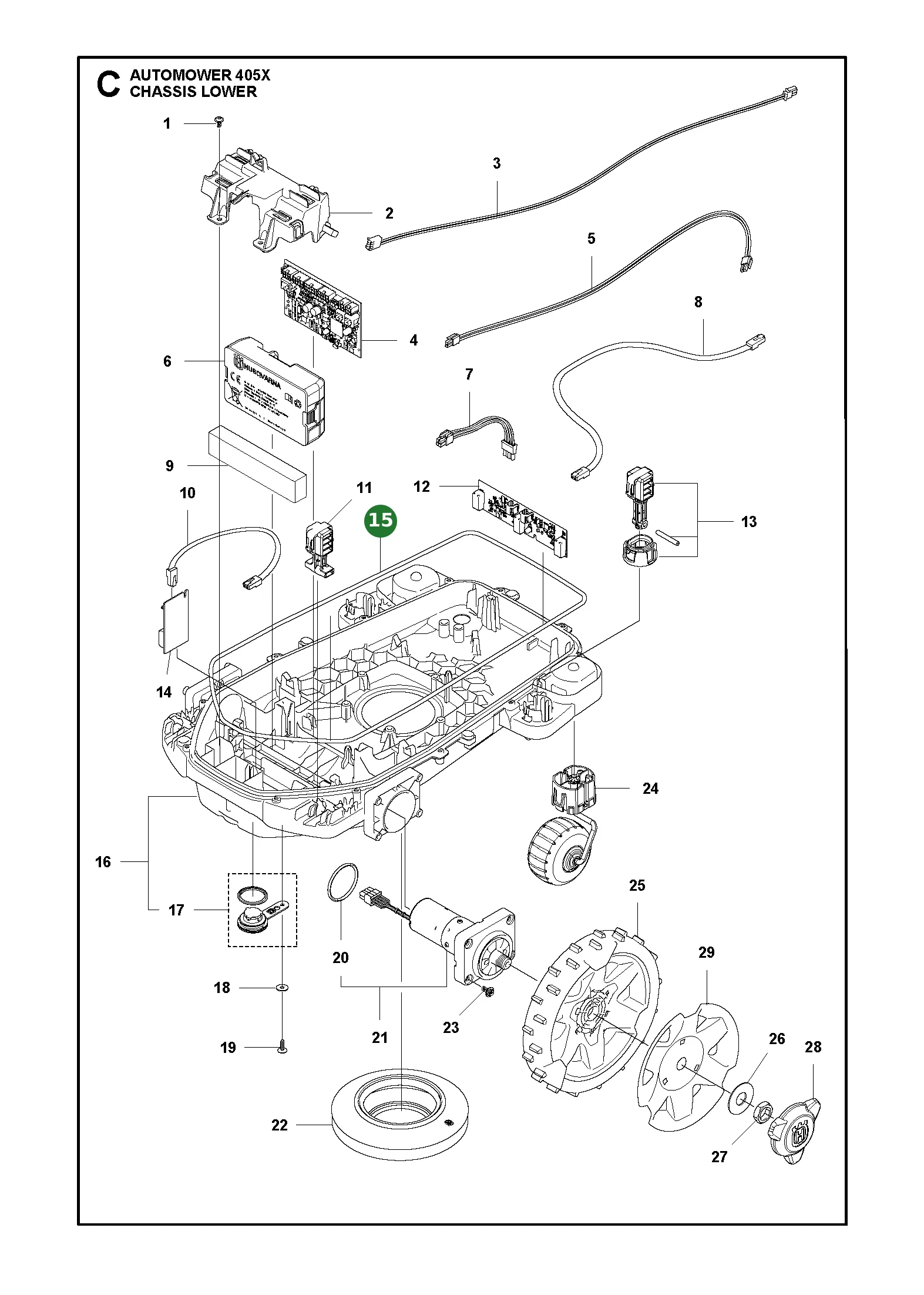 Husqvarna Dichtungsstreifen Automower 405X 415X - Chassis
