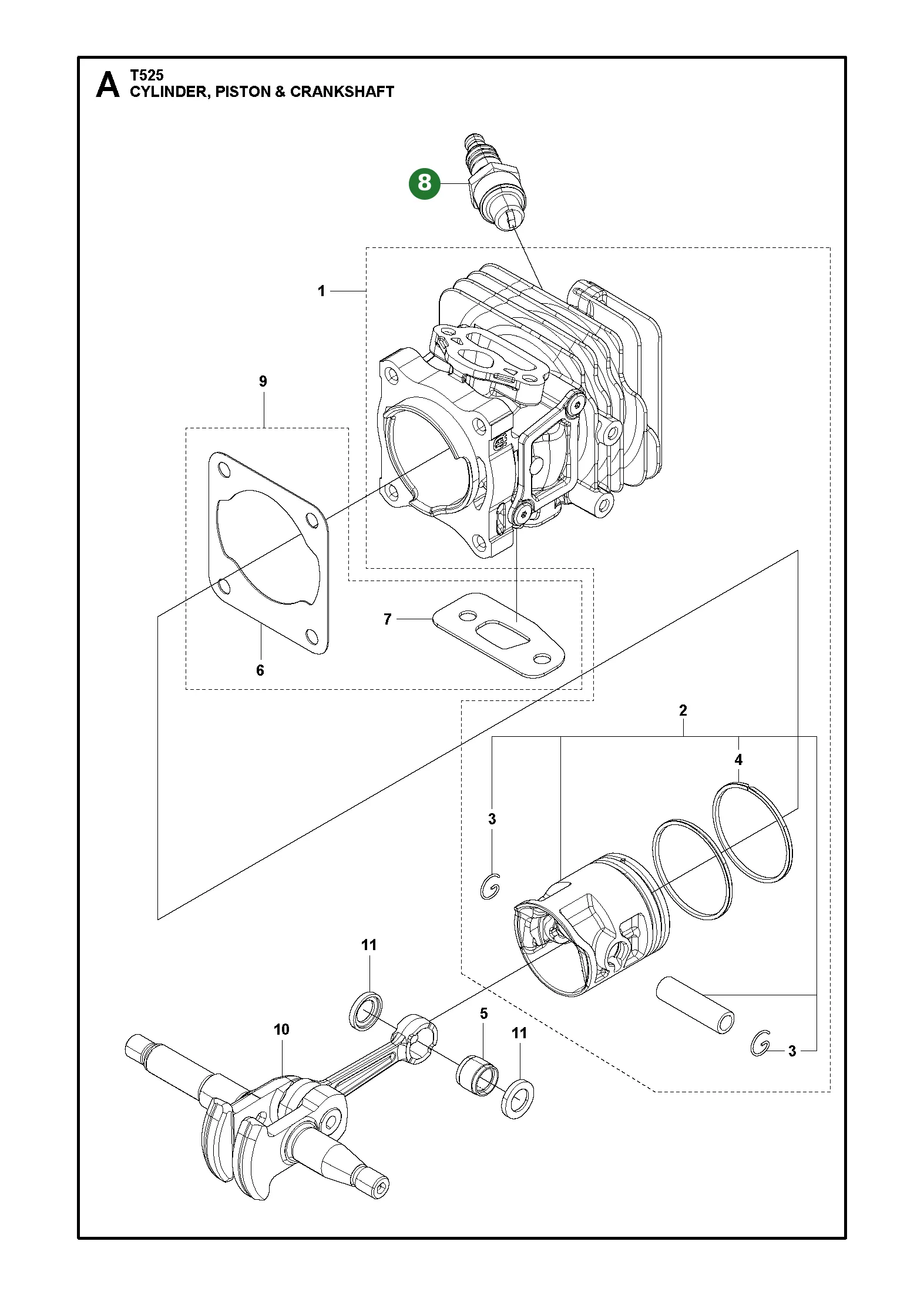 Z&uuml;ndkerze f&uuml;r Husqvarna Motors&auml;gen T525