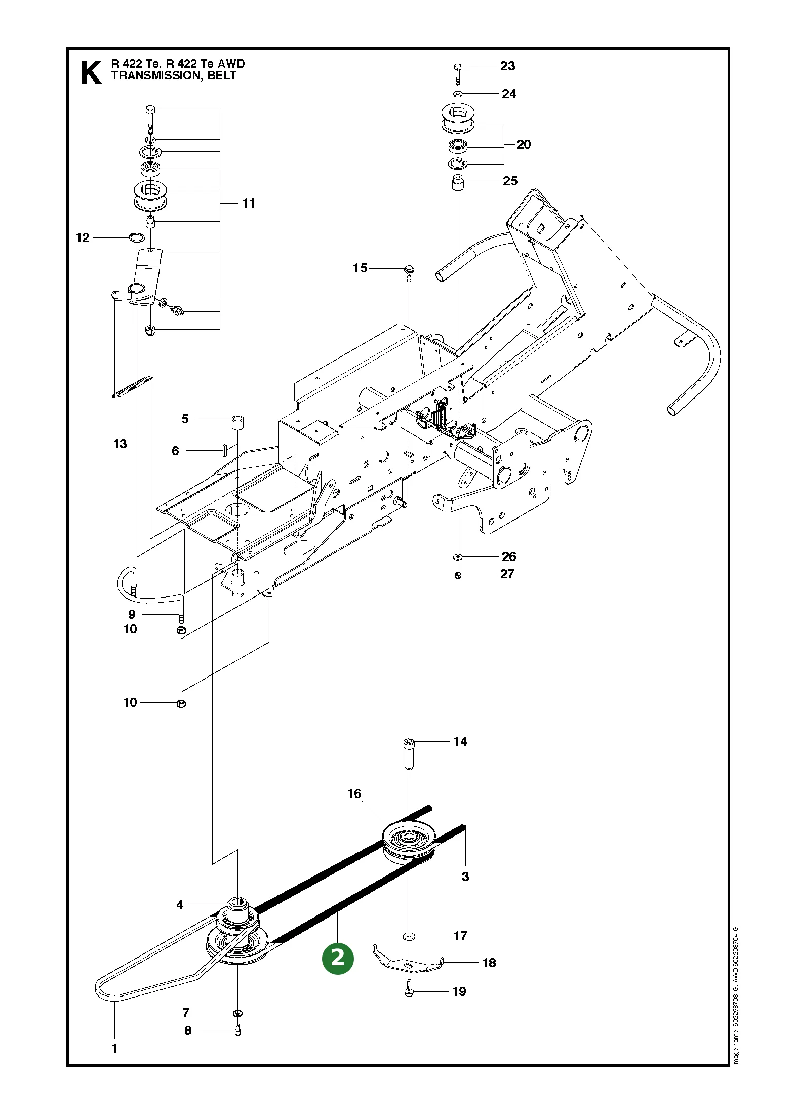 Riemen f&uuml;r Husqvarna Aufsitzrasenm&auml;her PROFLEX...
