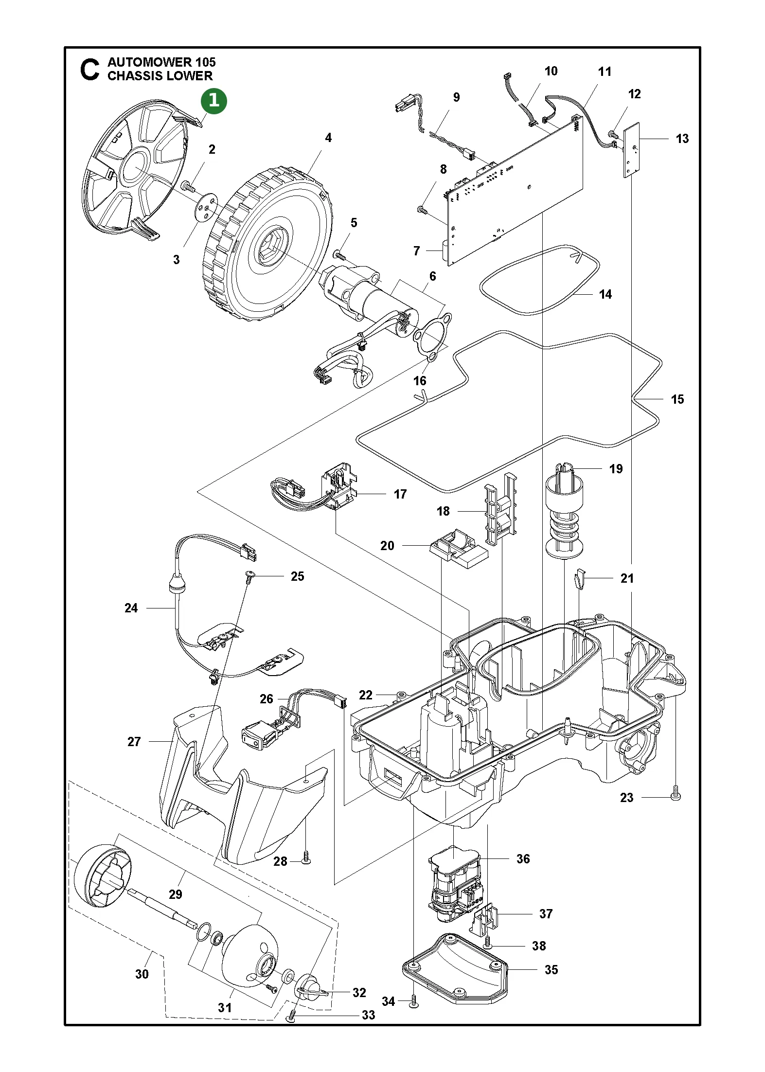Husqvarna Radkappe f&uuml;r Vorderrad Automower 105 305 308