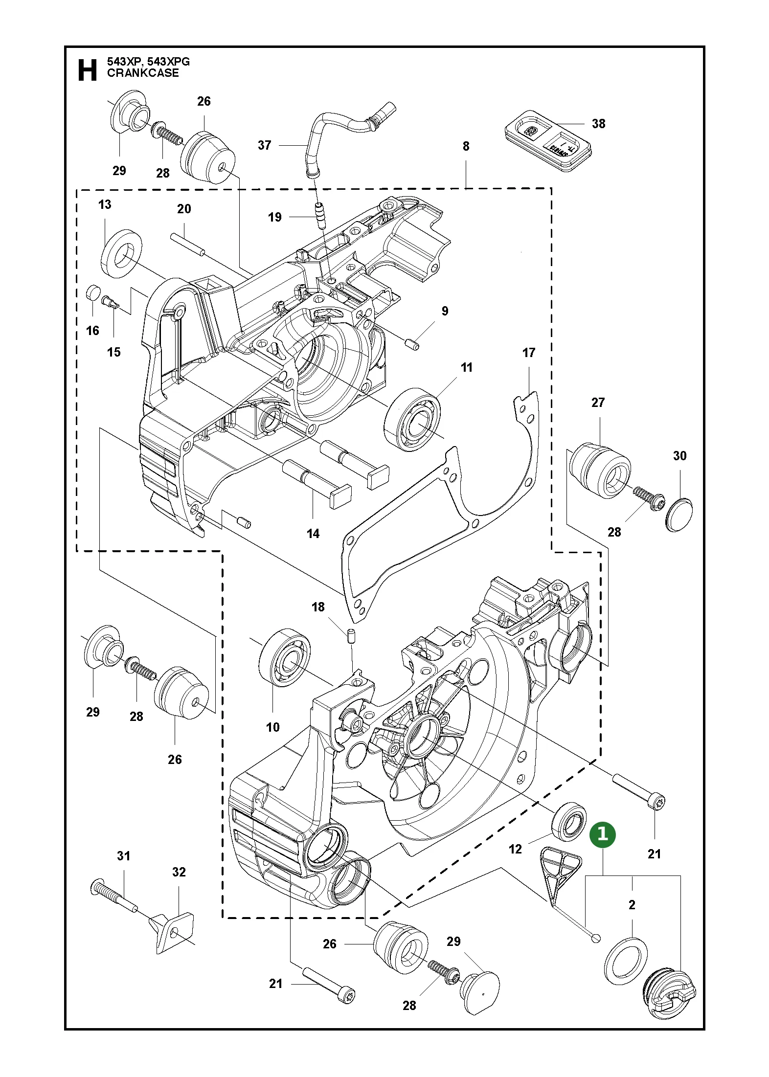 Deckel Kpl. f&uuml;r Husqvarna Motors&auml;gen T425, 543...