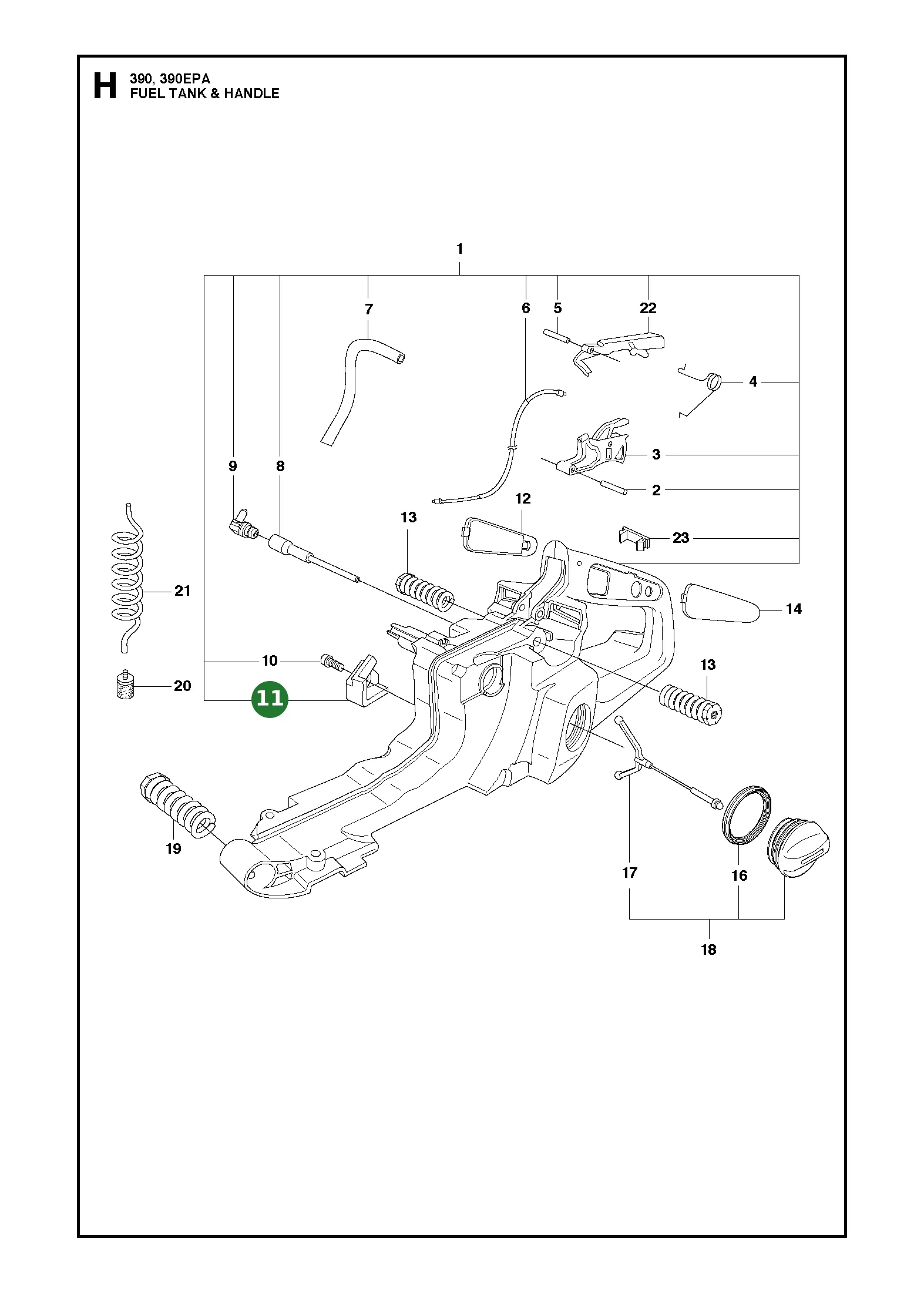 Cover f&uuml;r Husqvarna Motors&auml;gen 385 XP, 390 XP,...