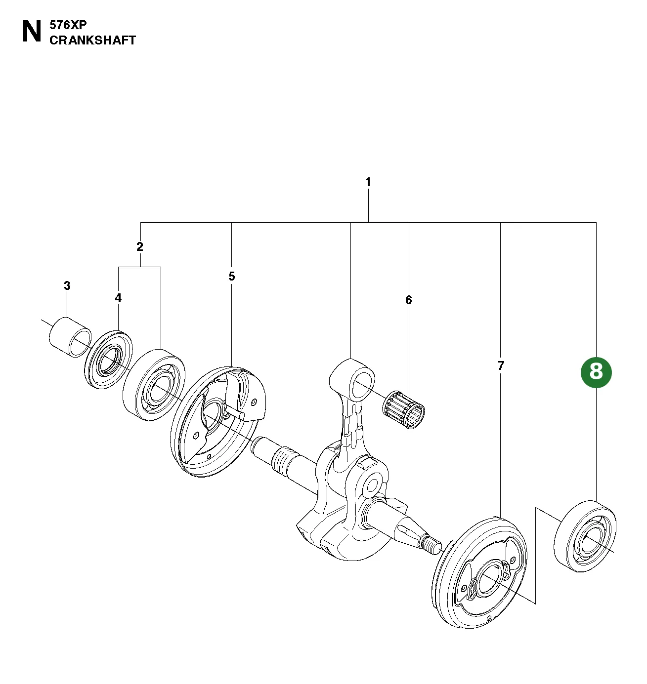 Kugellager f&uuml;r Husqvarna Motors&auml;gen 570 II, 576...