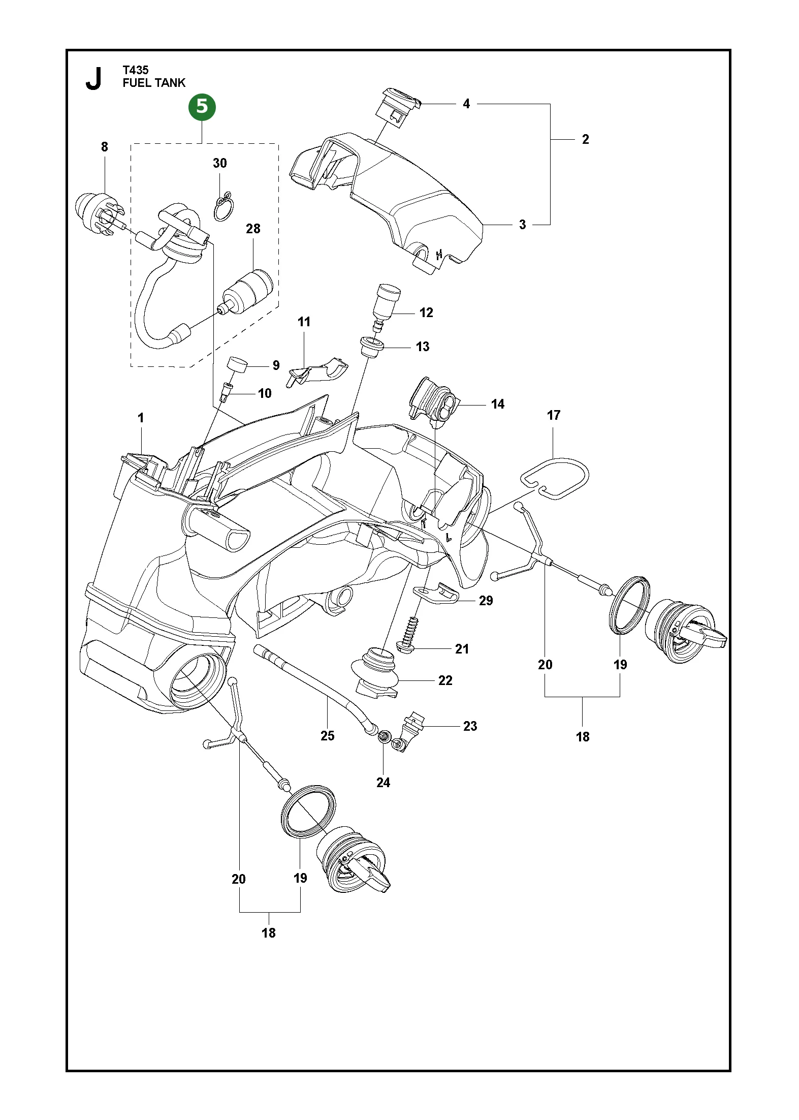 Rohr Kpl. f&uuml;r Husqvarna Motors&auml;gen T435