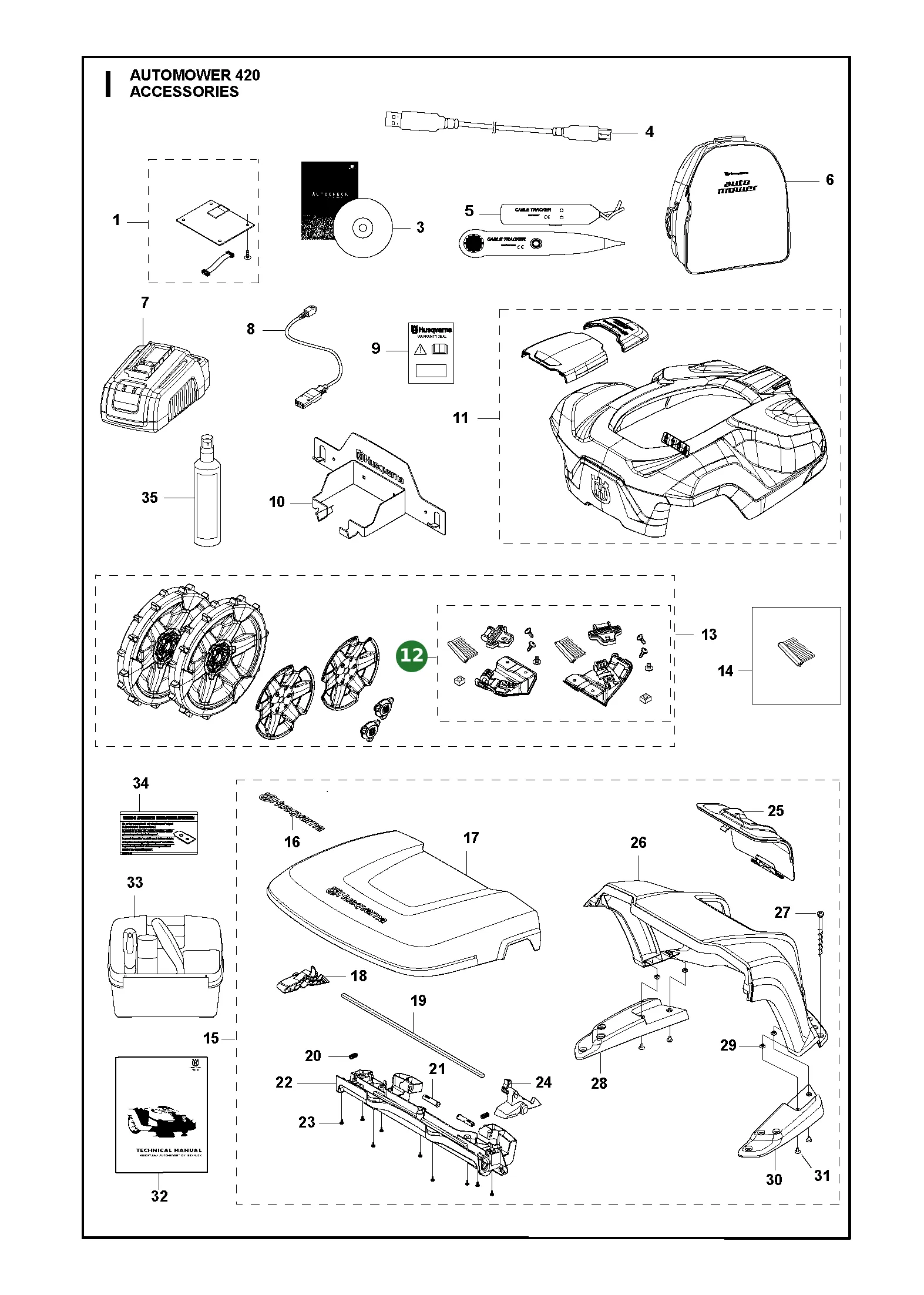 Husqvarna Radb&uuml;rstensatz Startkit f&uuml;r AM 320...