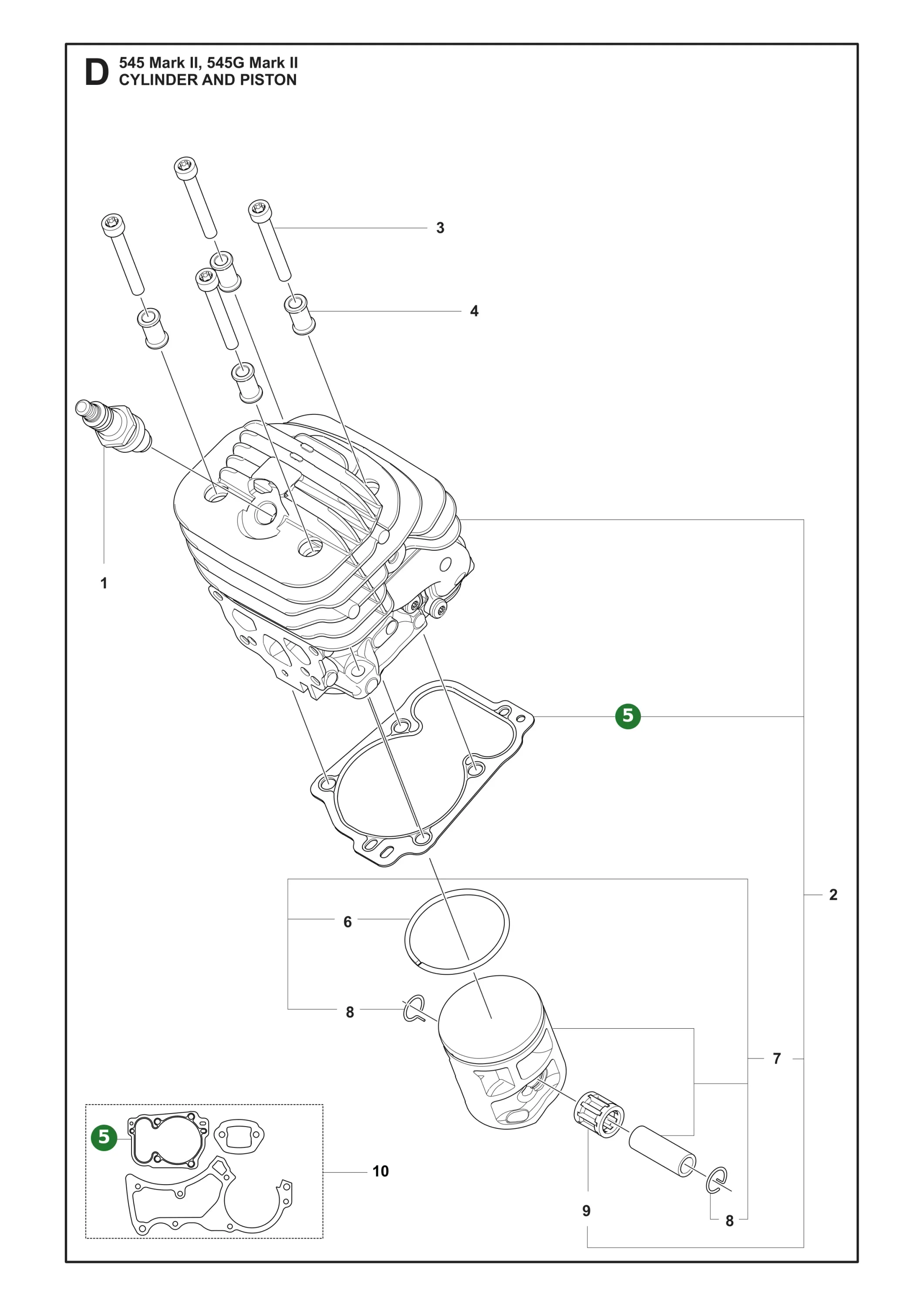 Dichtung f&uuml;r Husqvarna Motors&auml;gen 545 II, 545G...