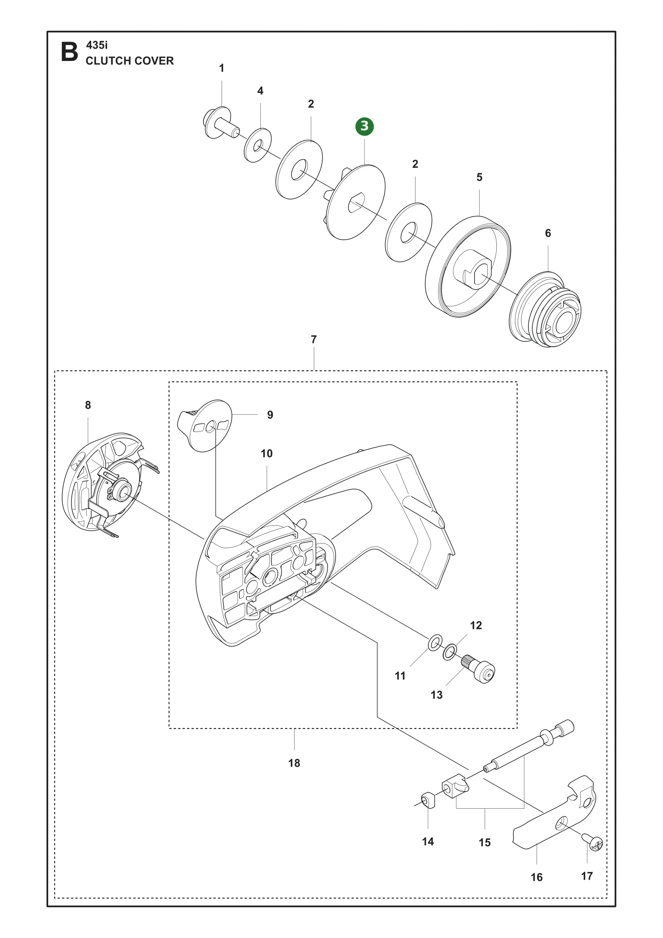 Kettenrad f&uuml;r Husqvarna Motors&auml;gen 435i, 535i...