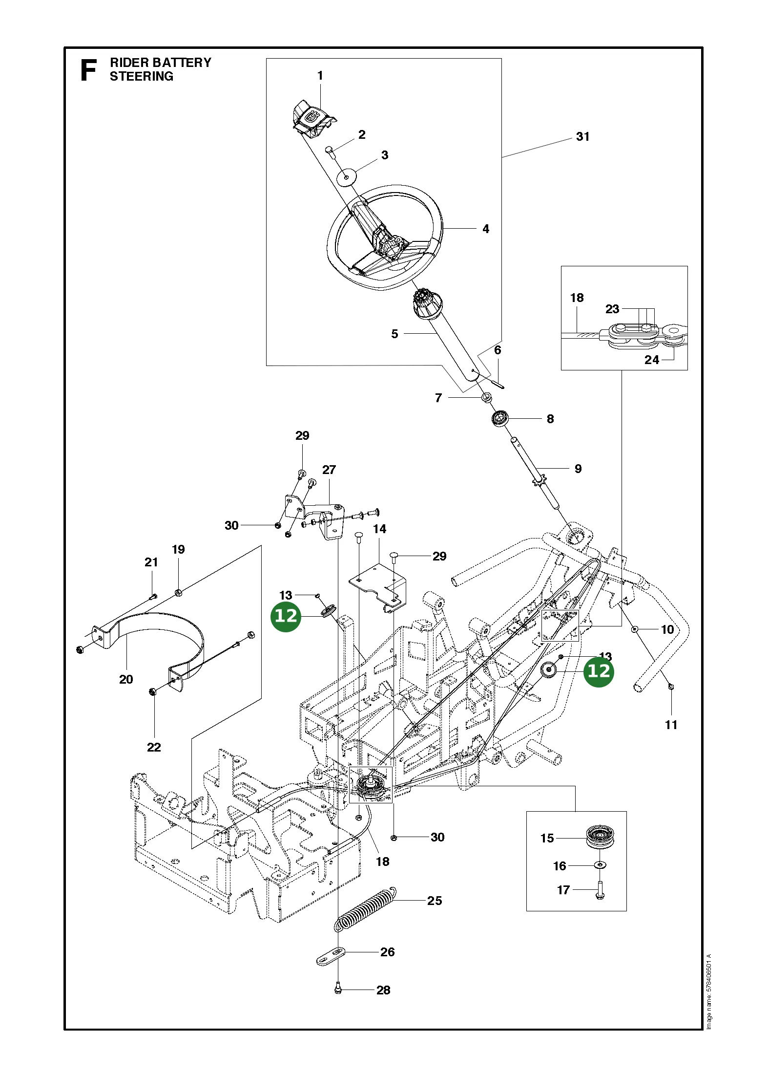 Laufrad f&uuml;r Husqvarna Aufsitzrasenm&auml;her Rider...