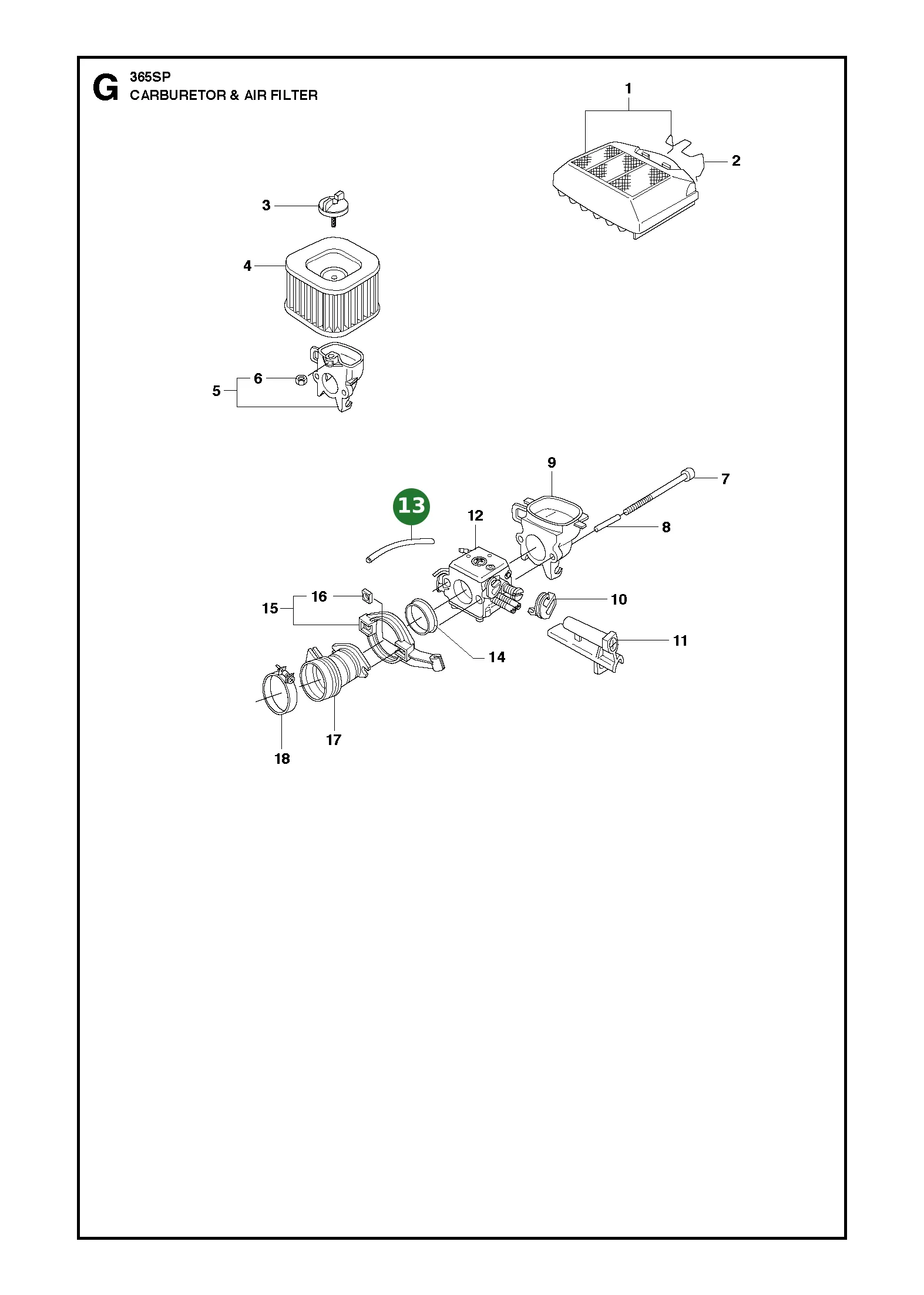 Impulsschlauch f&uuml;r Husqvarna Motors&auml;gen 362,...