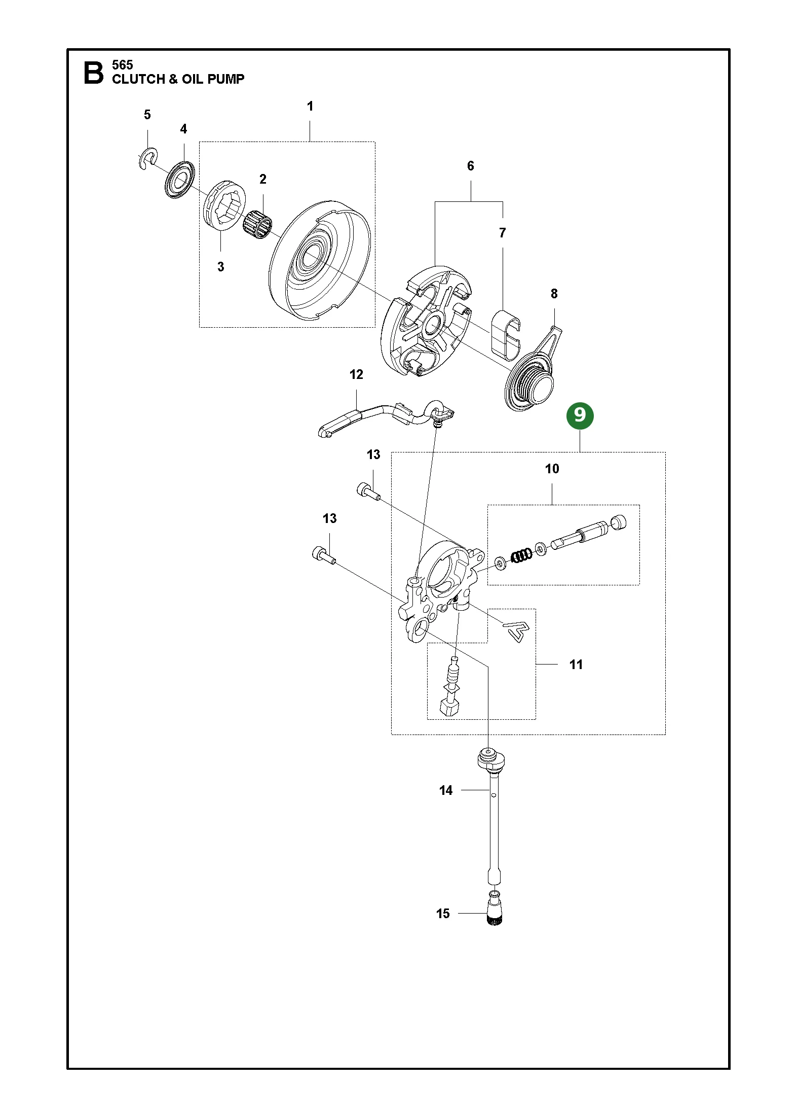 &Ouml;lpumpe Kpl. f&uuml;r Husqvarna Motors&auml;gen 565,...