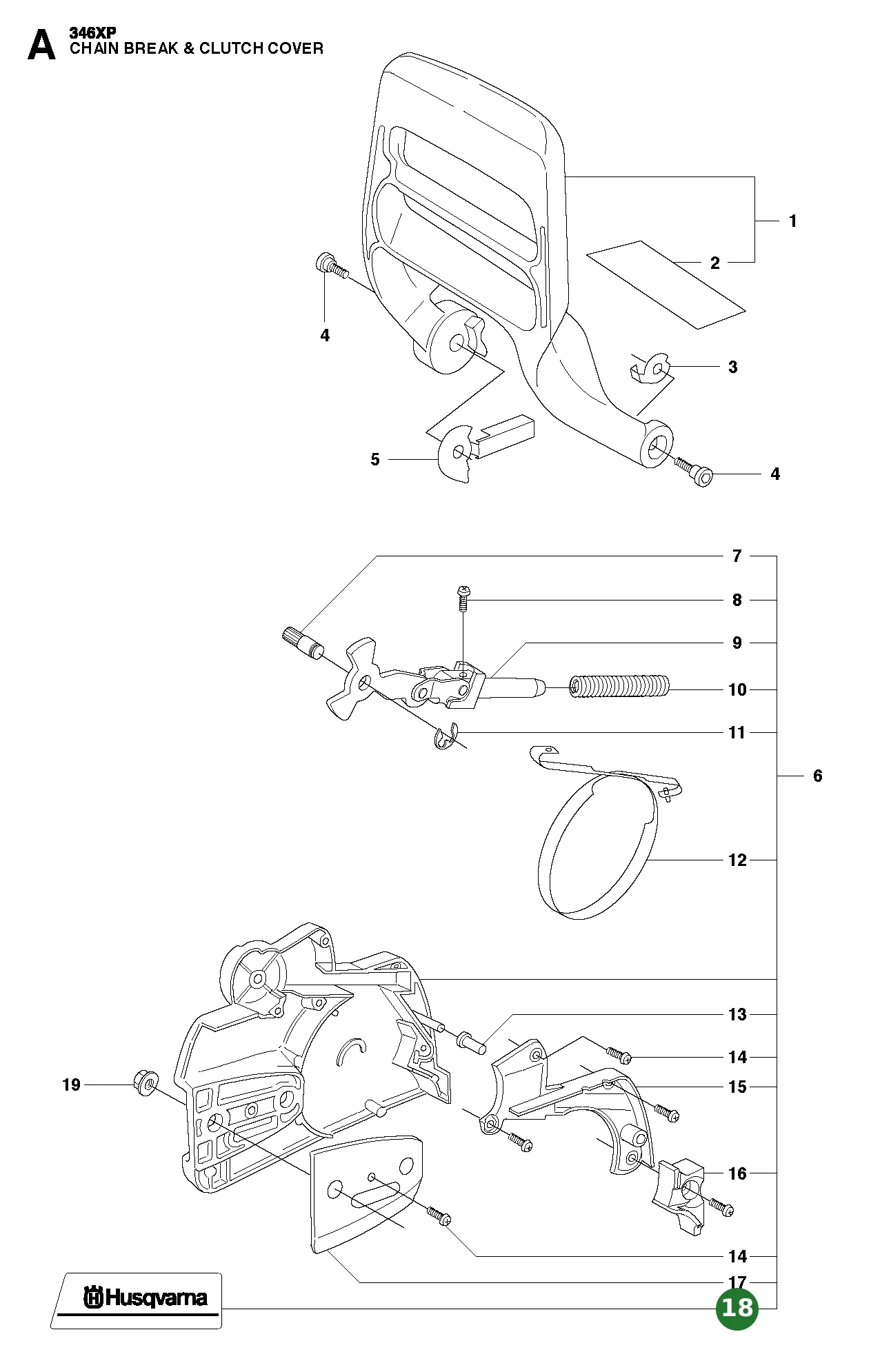 Etikett f&uuml;r Husqvarna Motors&auml;gen 340, 351, 345...