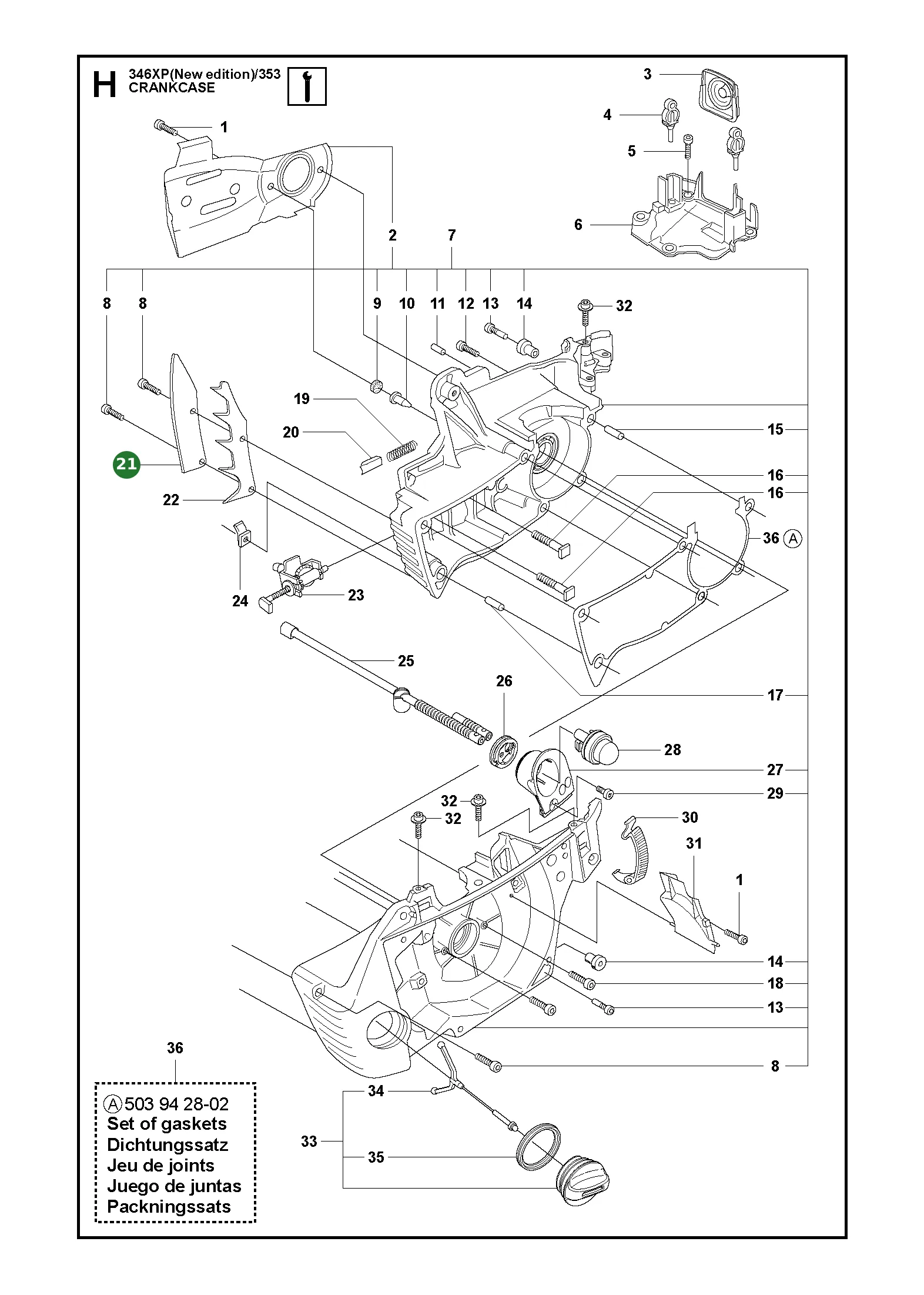 Stossf&auml;nger f&uuml;r Husqvarna Motors&auml;gen 351,...