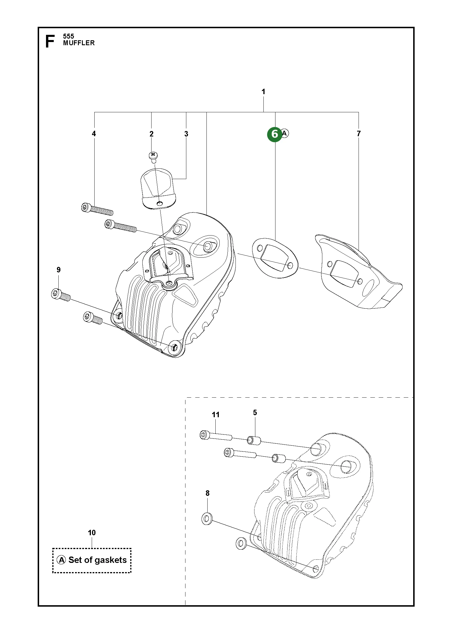 Dichtung f&uuml;r Husqvarna Motors&auml;gen 555, 556, 560...