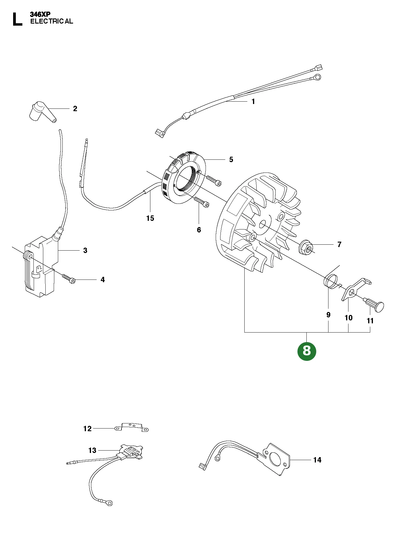 Schwungrad f&uuml;r Husqvarna Motors&auml;gen 340, 351,...