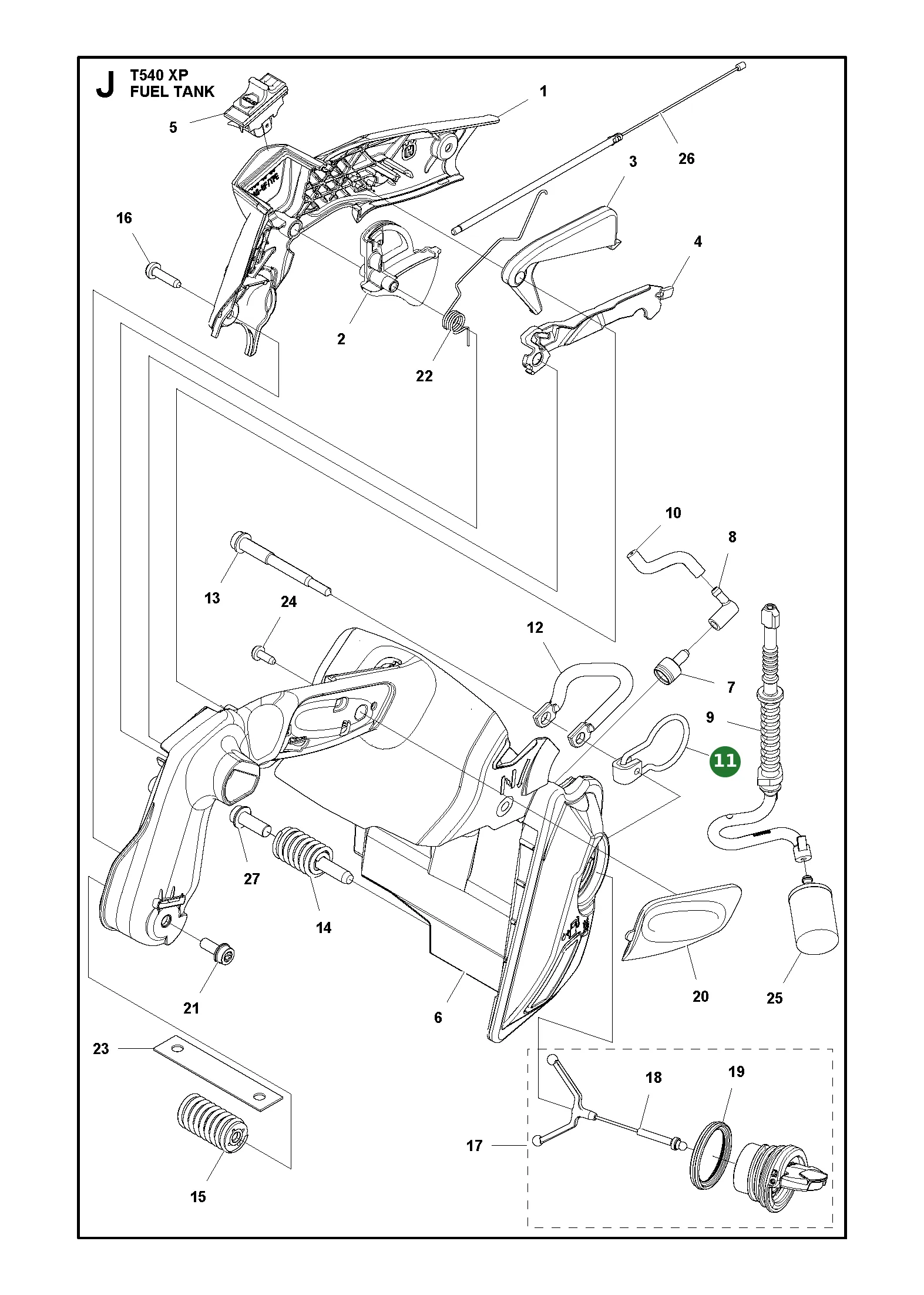 &Ouml;se f&uuml;r Husqvarna Motors&auml;gen T540 XP, T540...