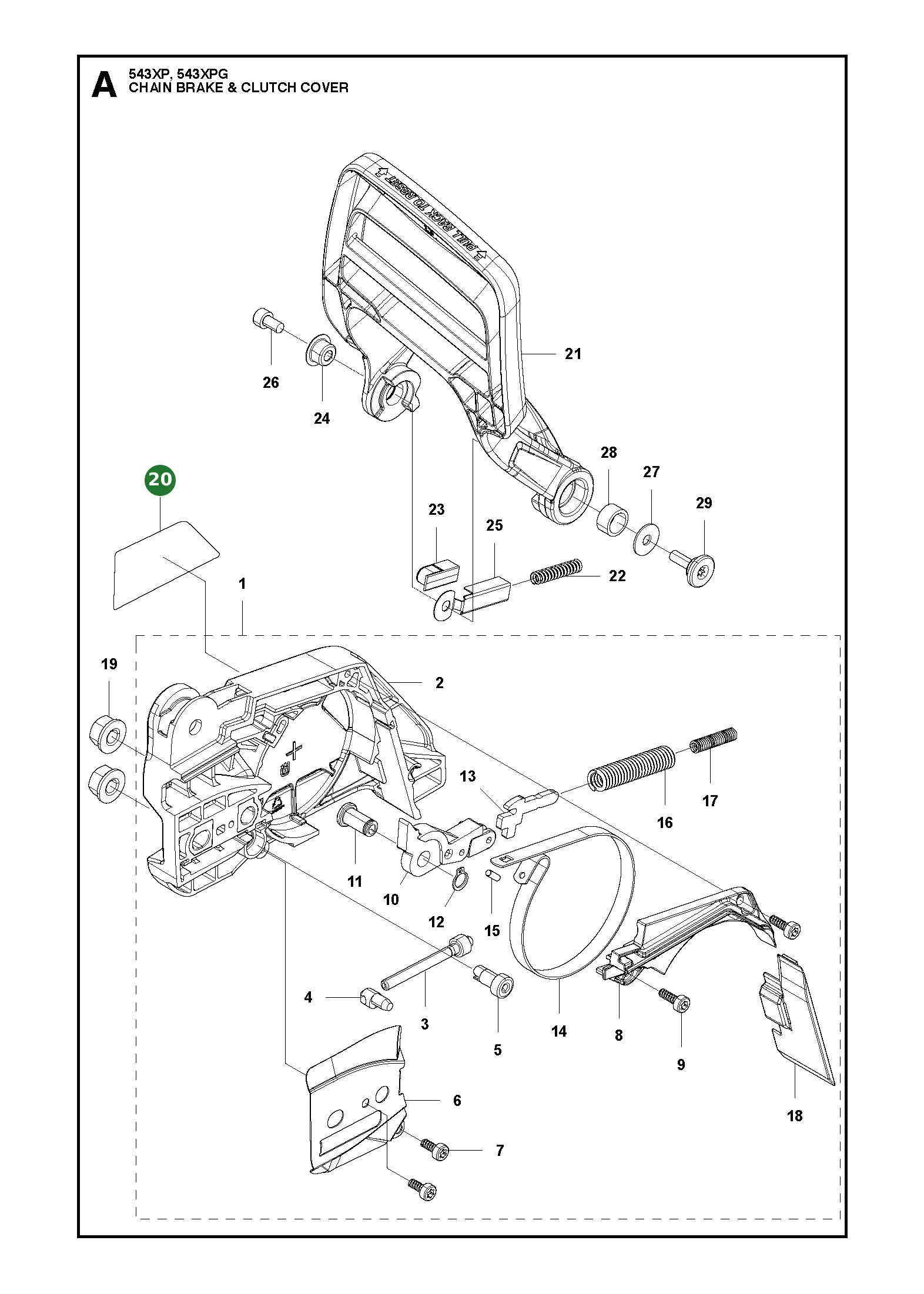 Aufkleber f&uuml;r Husqvarna Motors&auml;gen 543 XP, 543...