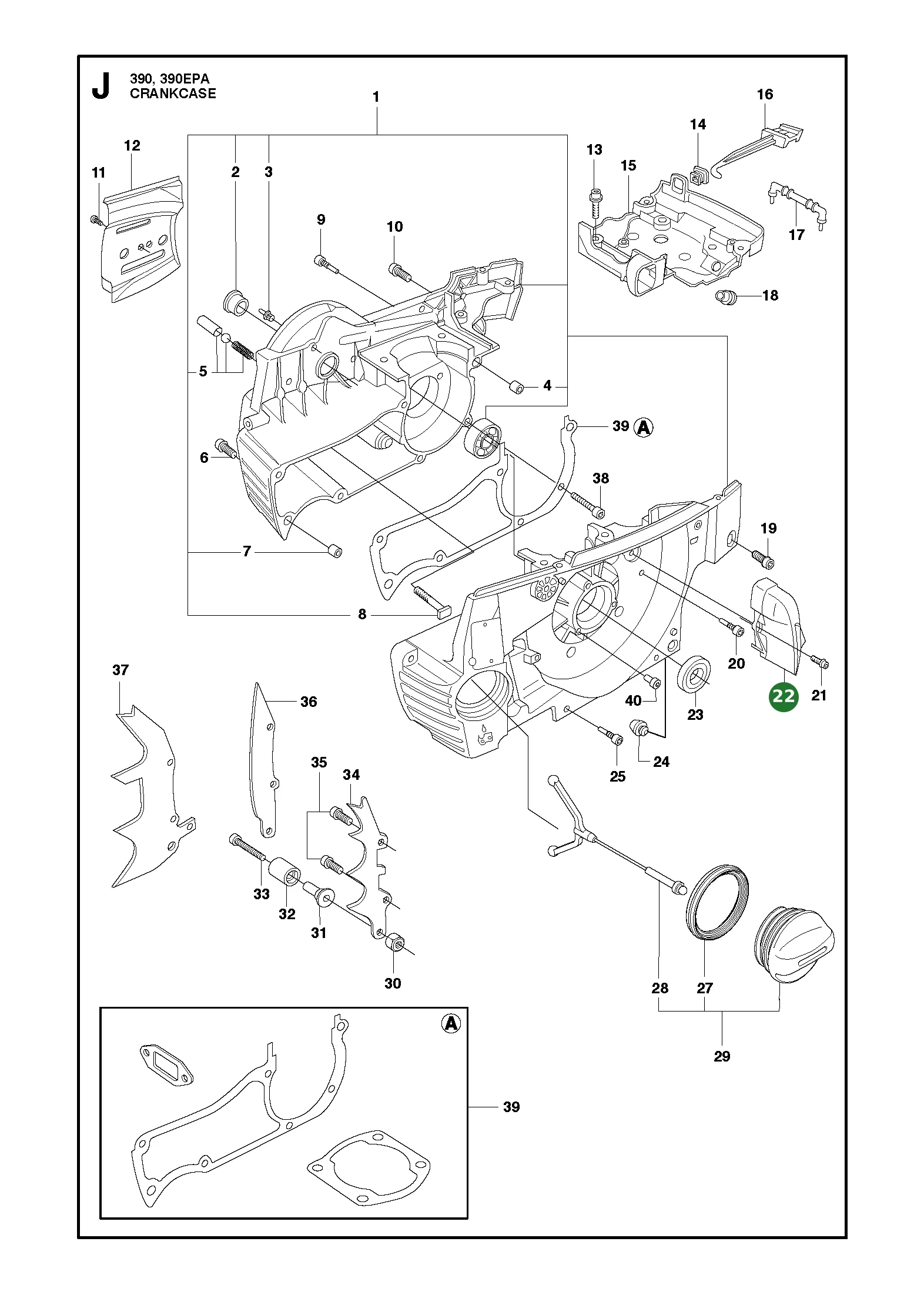 Luftd&uuml;se f&uuml;r Husqvarna Motors&auml;gen 385 XP,...