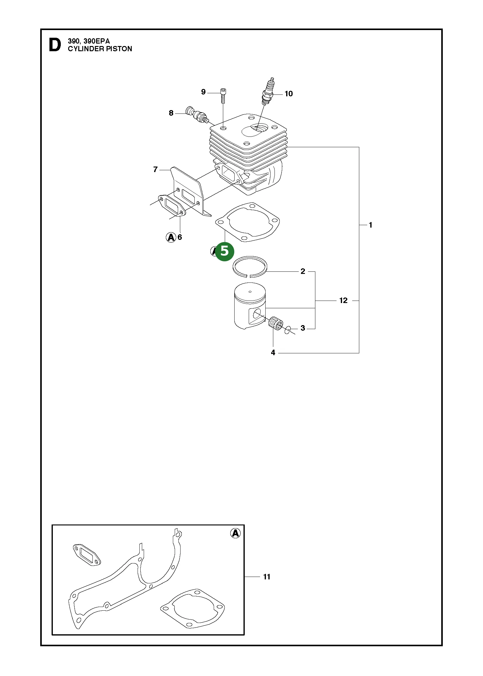 Dichtung f&uuml;r Husqvarna Motors&auml;gen 385 XP, 390...