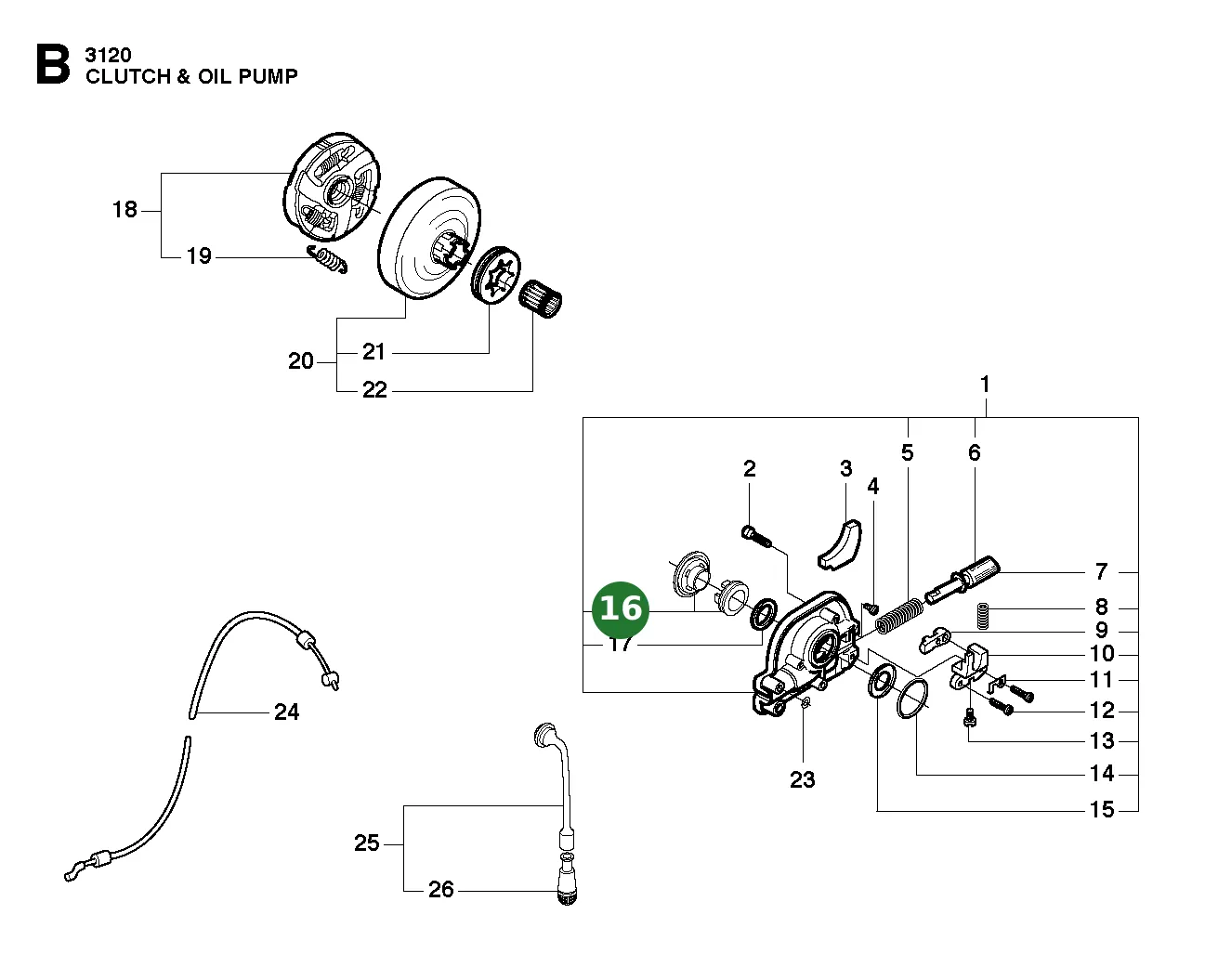 Treibrad Kompl. f&uuml;r Husqvarna Motors&auml;gen 3120,...