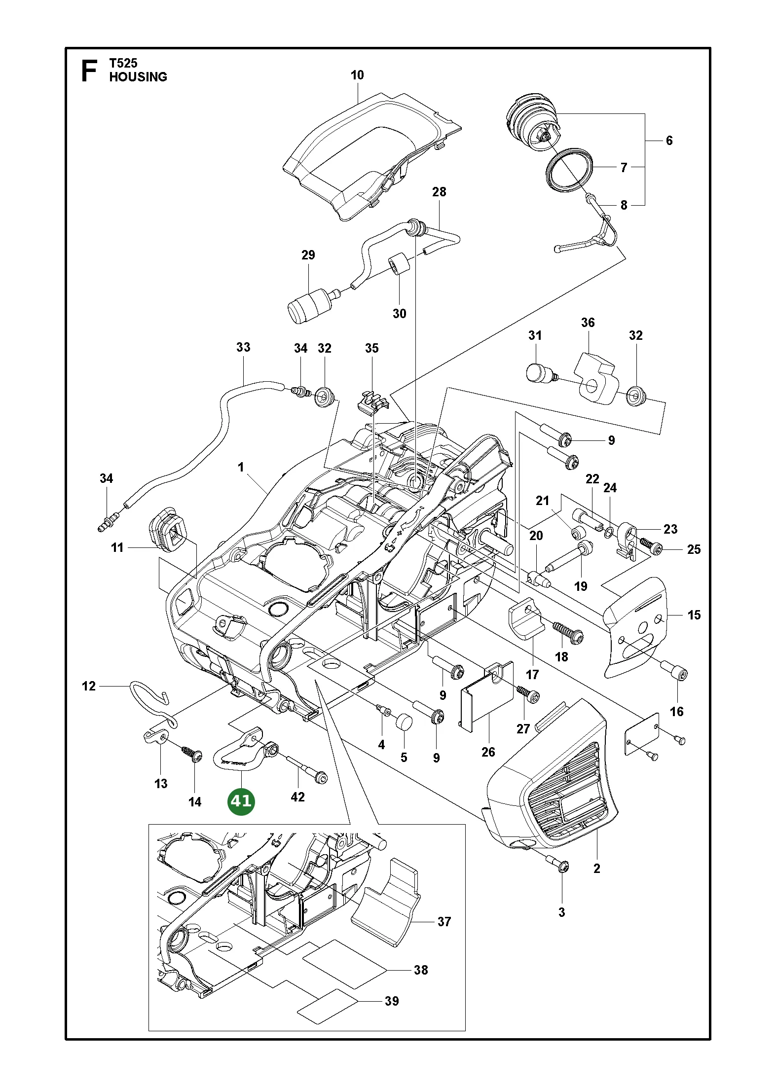 &Ouml;se f&uuml;r Husqvarna Motors&auml;gen T525, T540...
