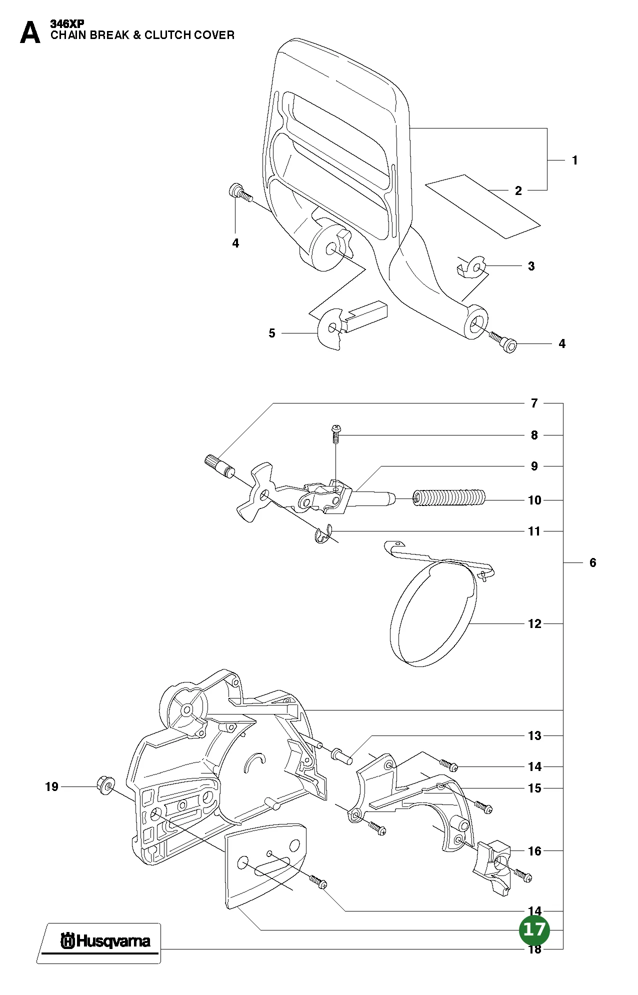 Abdeckplatte f&uuml;r Husqvarna Motors&auml;gen 340, 351,...