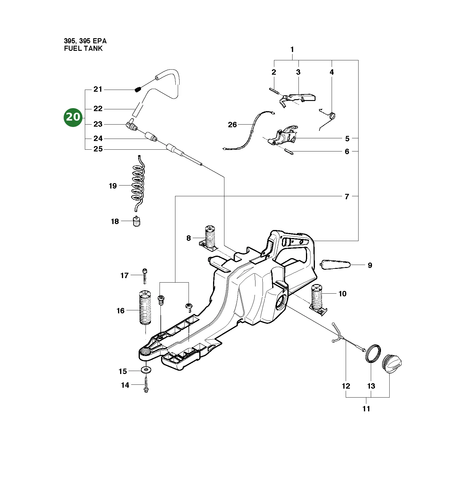 Tankentl&uuml;ftung Kpl. f&uuml;r Husqvarna...