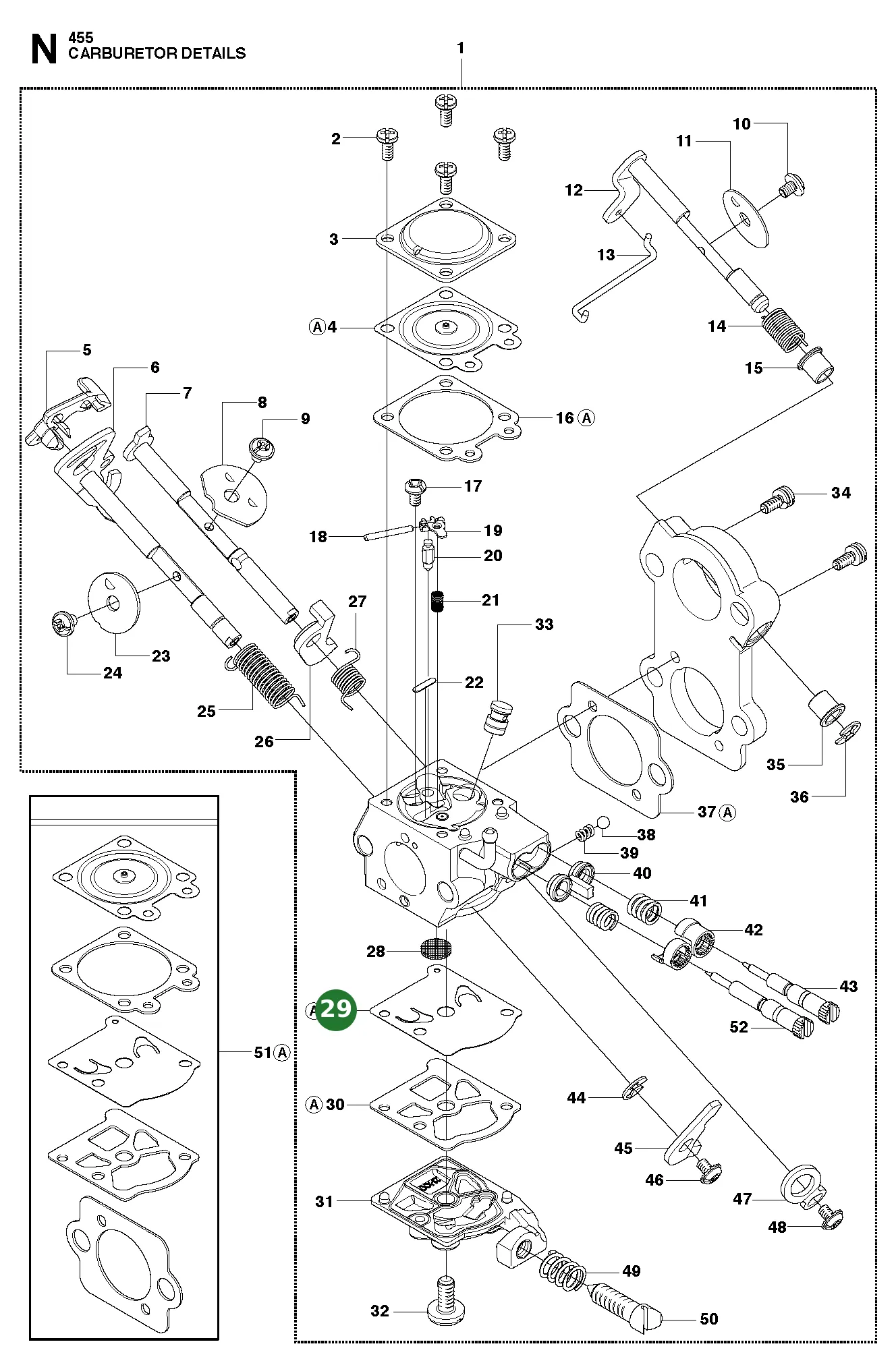 Pumpenmembran f&uuml;r Husqvarna Motors&auml;gen 36, 40,...