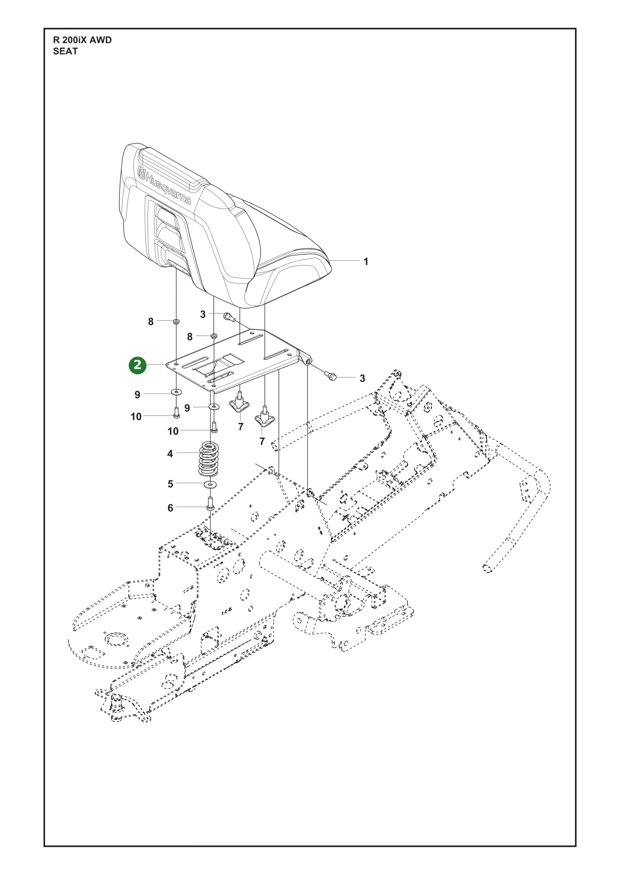 Sitzhalterung Kpl. f&uuml;r Husqvarna Aufsitzrasenm&auml;her