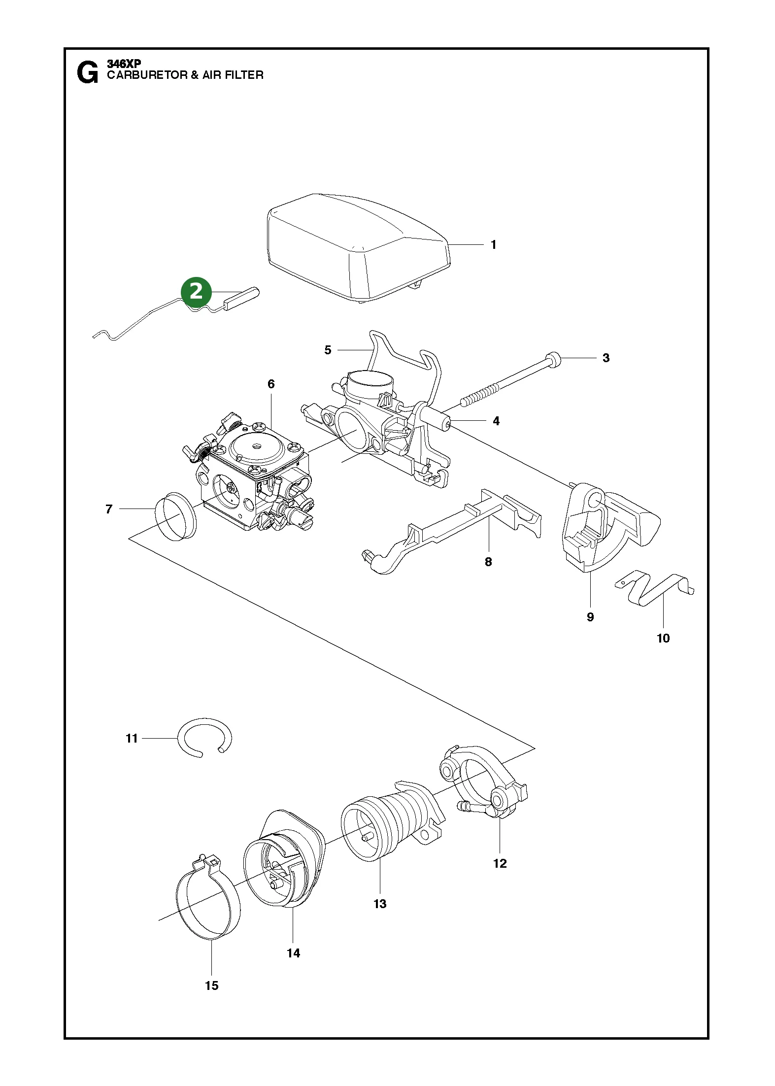 Gasgest&auml;nge f&uuml;r Husqvarna Motors&auml;gen 340,...