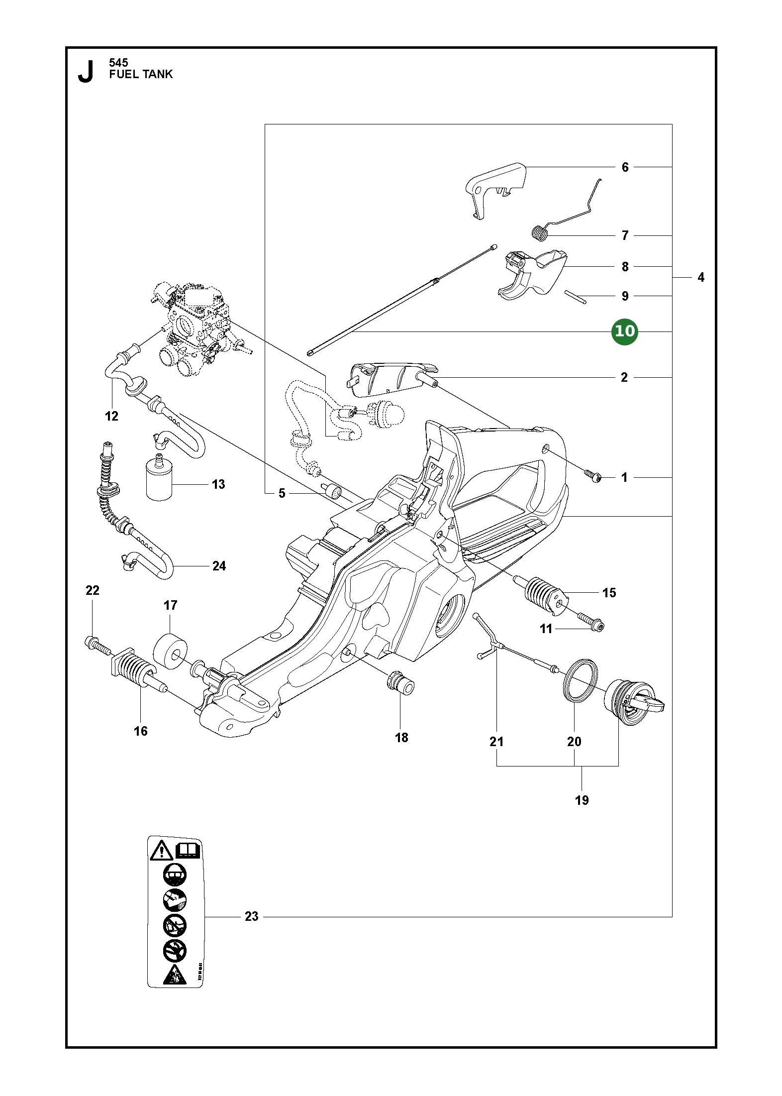 Kabel f&uuml;r Husqvarna Motors&auml;gen 545, 545...