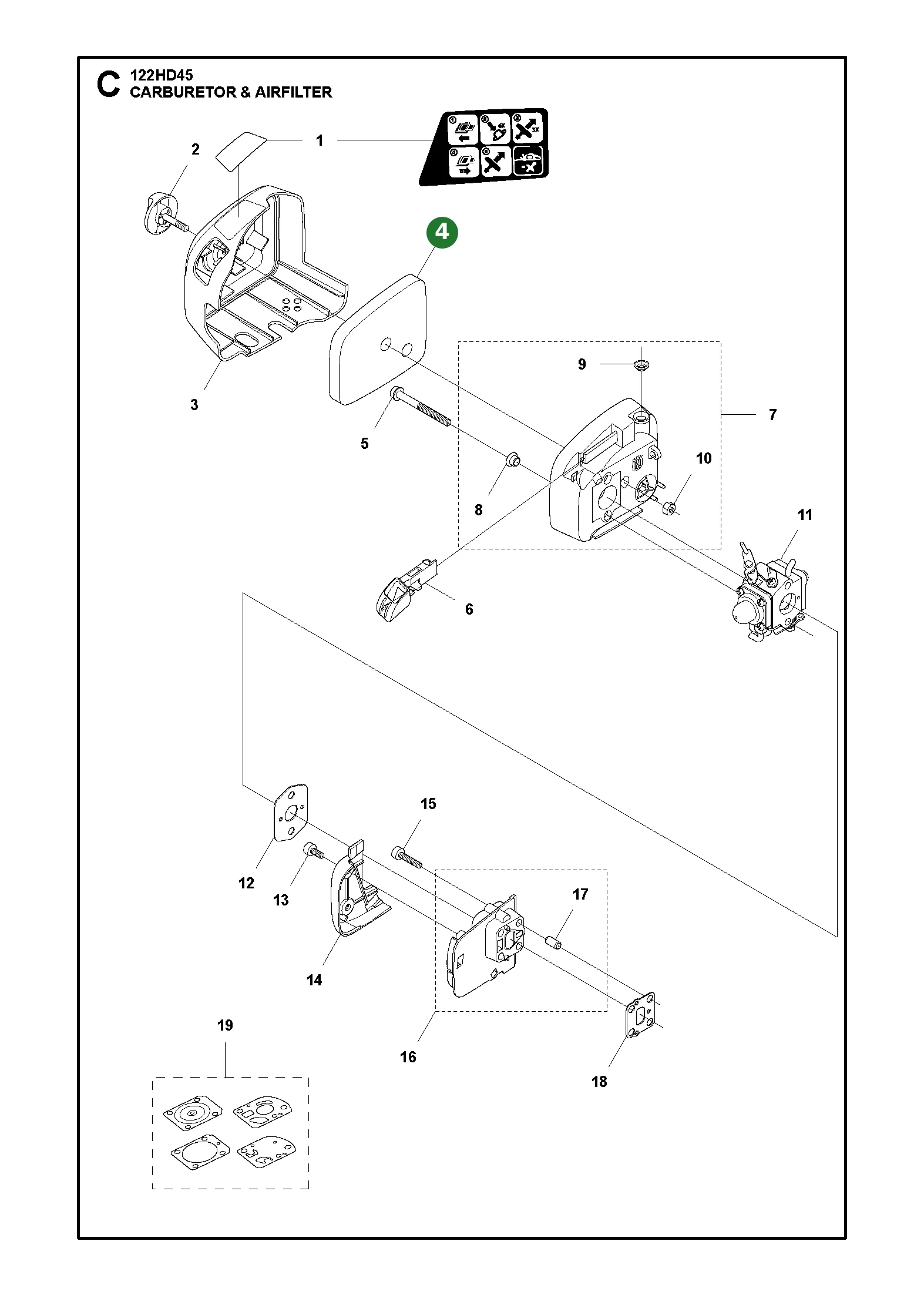 Original Husqvarna Luftfiltereinsatz Schaumstoff f&uuml;r...