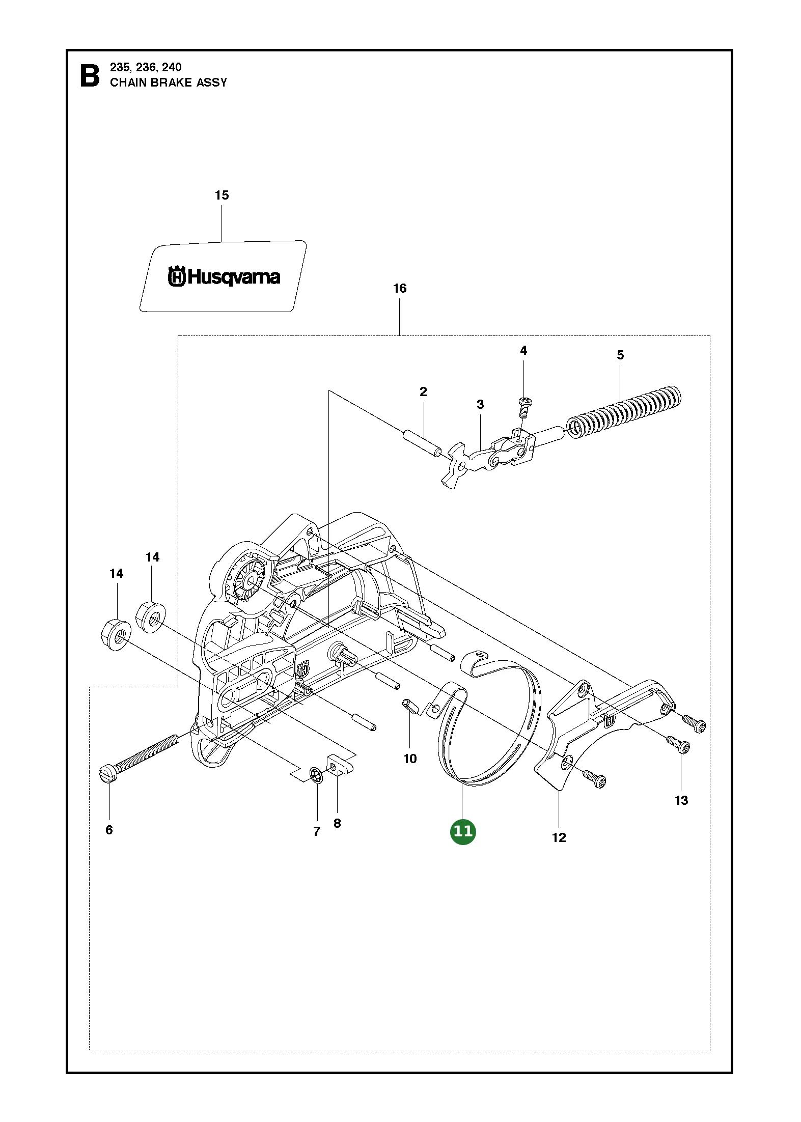 Bremsband f&uuml;r Husqvarna Motors&auml;gen