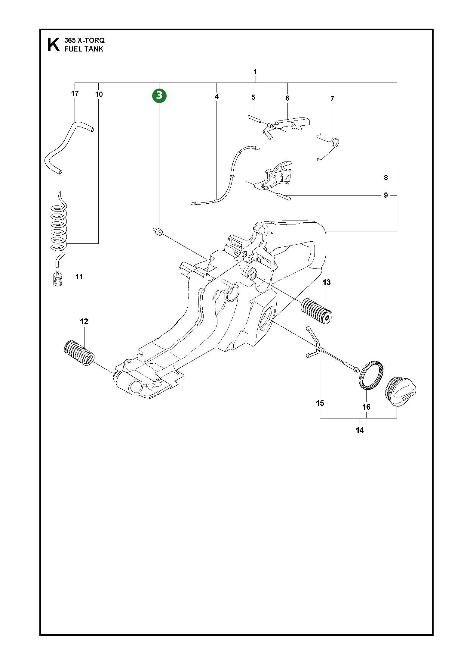 Tankentl&uuml;ftung Kpl. f&uuml;r Husqvarna Motors&auml;gen